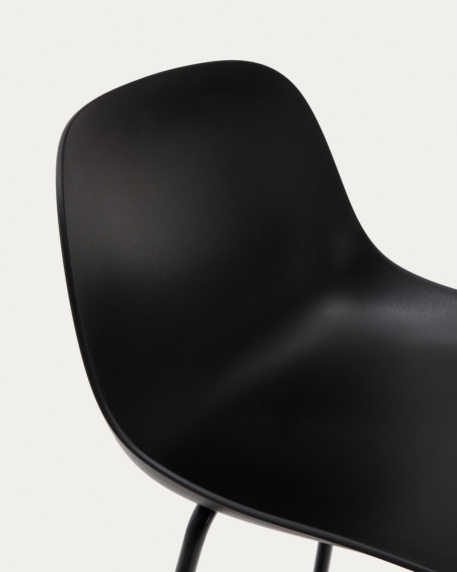 Altea black stool with black-finished steel legs 75 cm - Detail