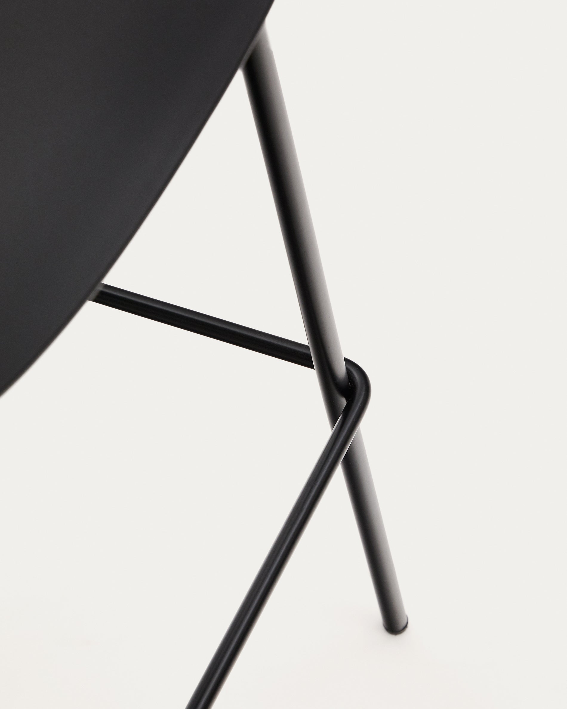 Altea black stool with black-finished steel legs 75 cm - Detail