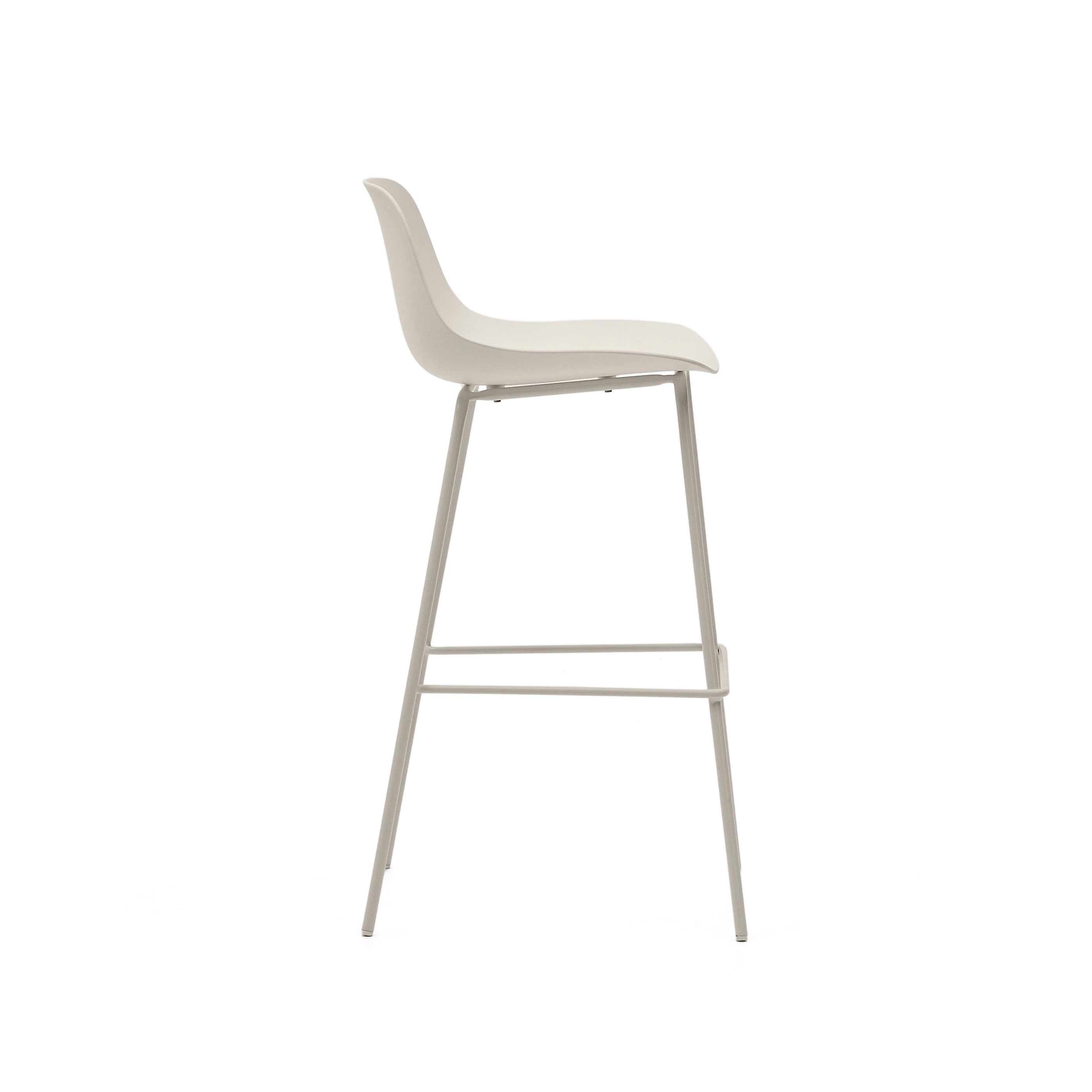 Altea beige stool with beige-finished steel legs 75 cm - Product Image