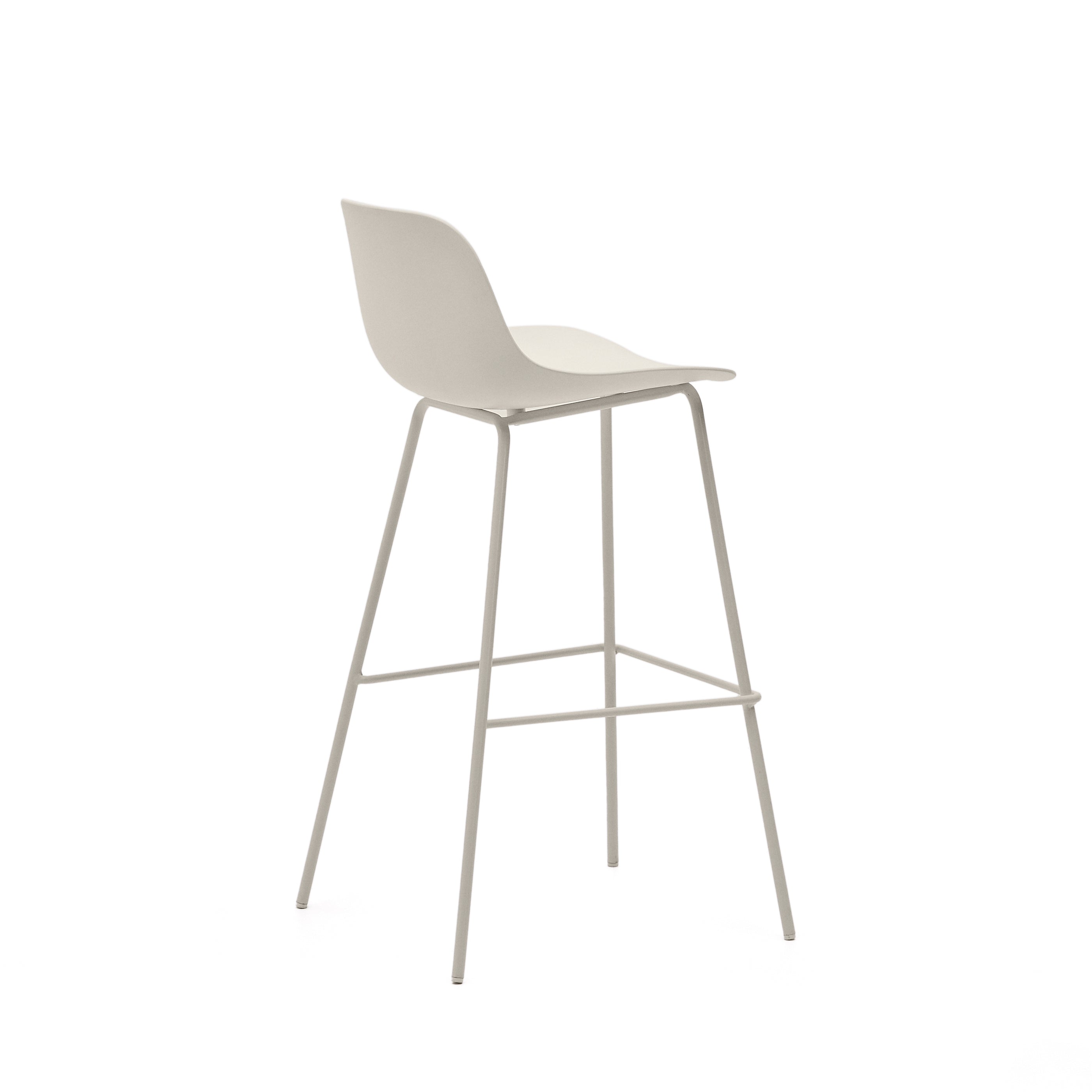 Altea beige stool with beige-finished steel legs 75 cm - Product Image