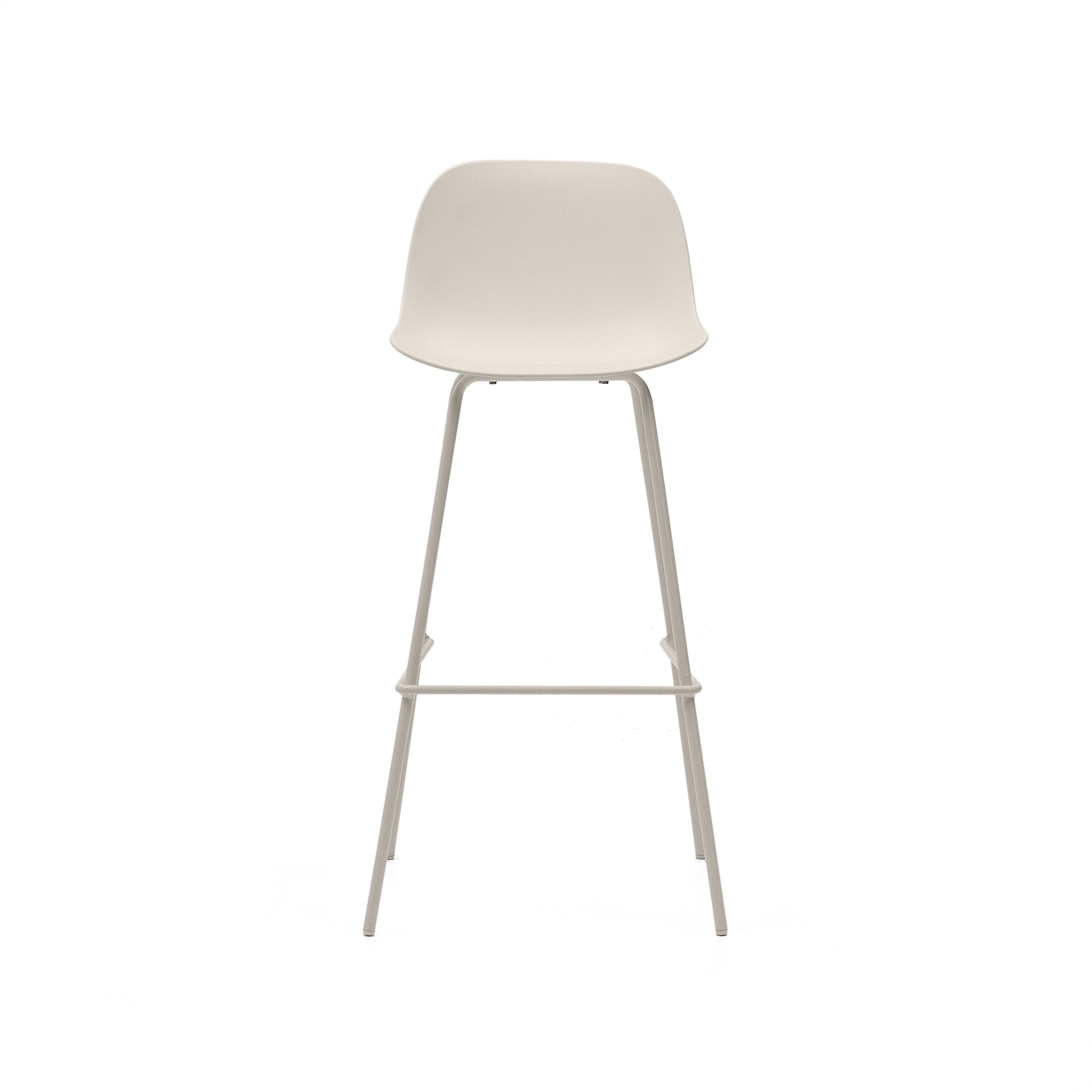 Altea beige stool with beige-finished steel legs 75 cm - Product Image
