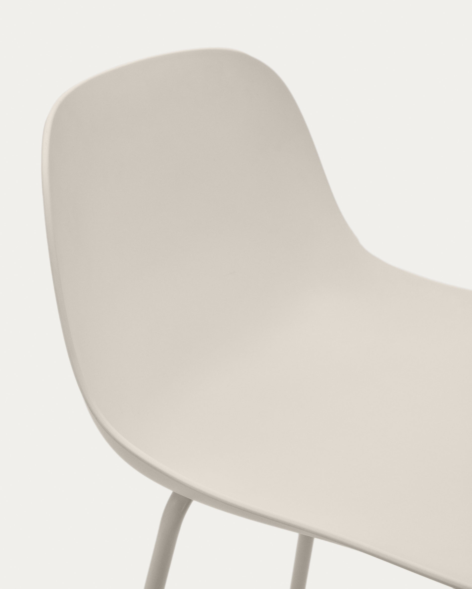 Altea beige stool with beige-finished steel legs 75 cm - Detail