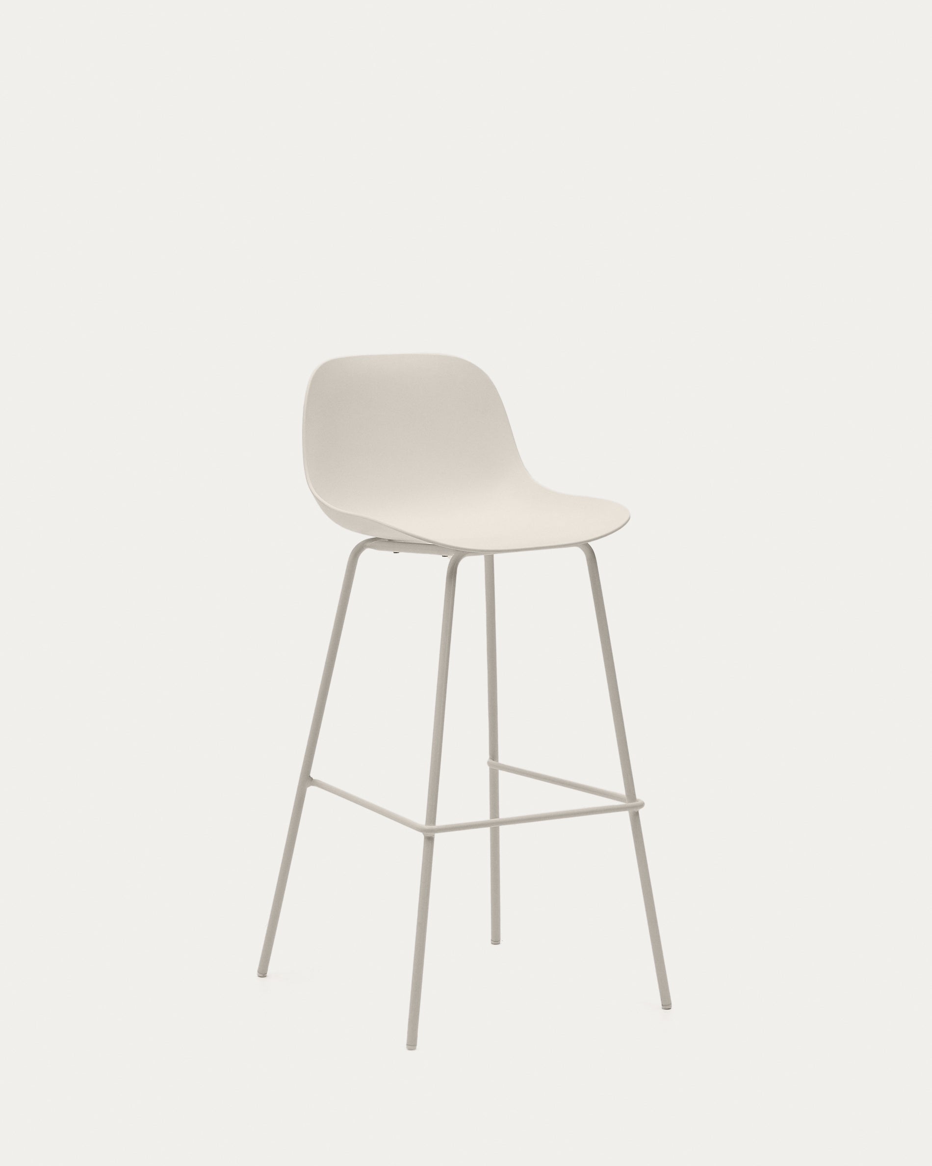 Altea beige stool with beige-finished steel legs 75 cm - Product View