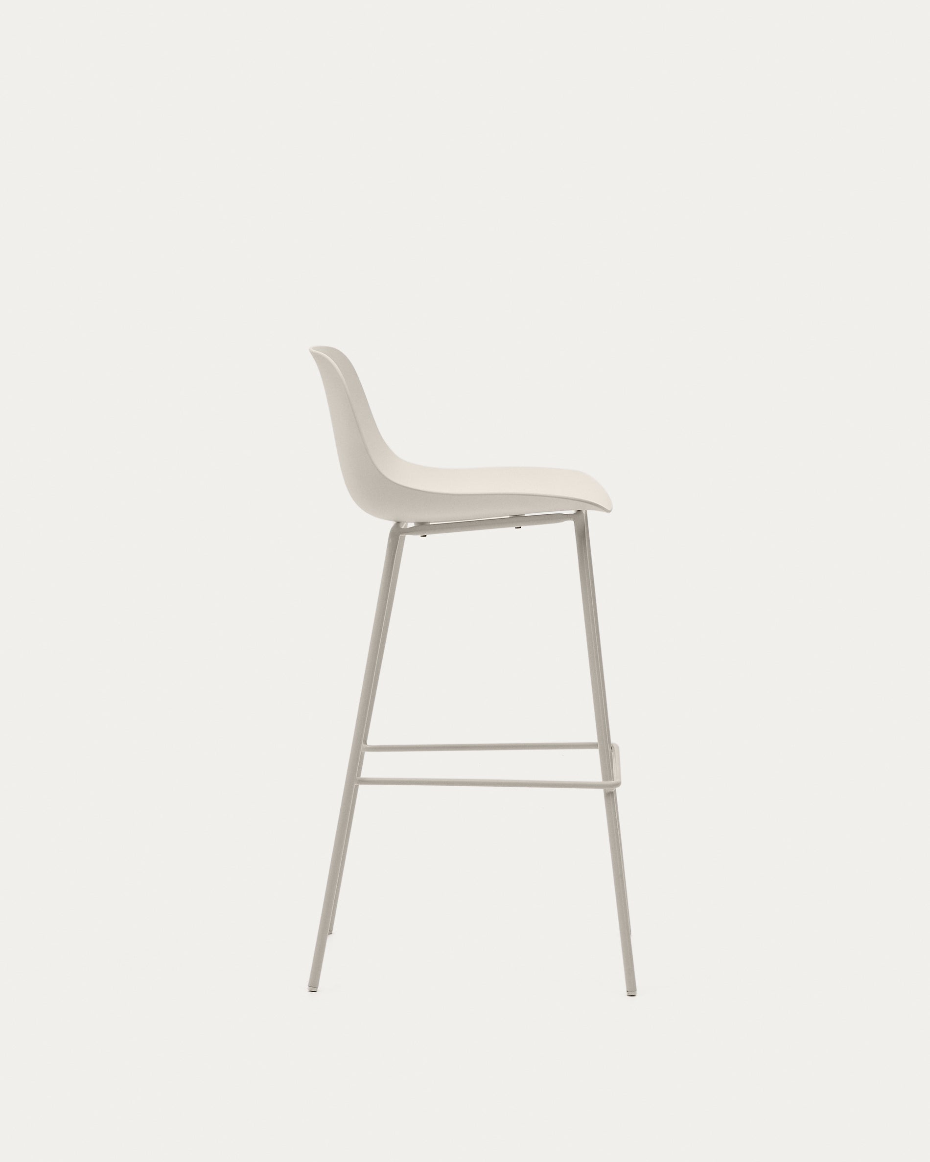 Altea beige stool with beige-finished steel legs 75 cm - Product View