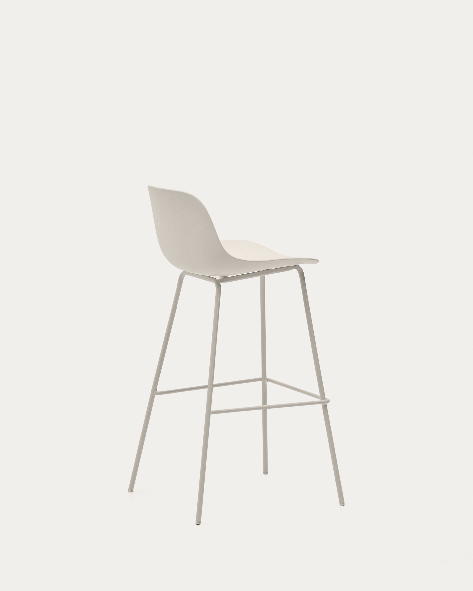 Altea beige stool with beige-finished steel legs 75 cm - Product View