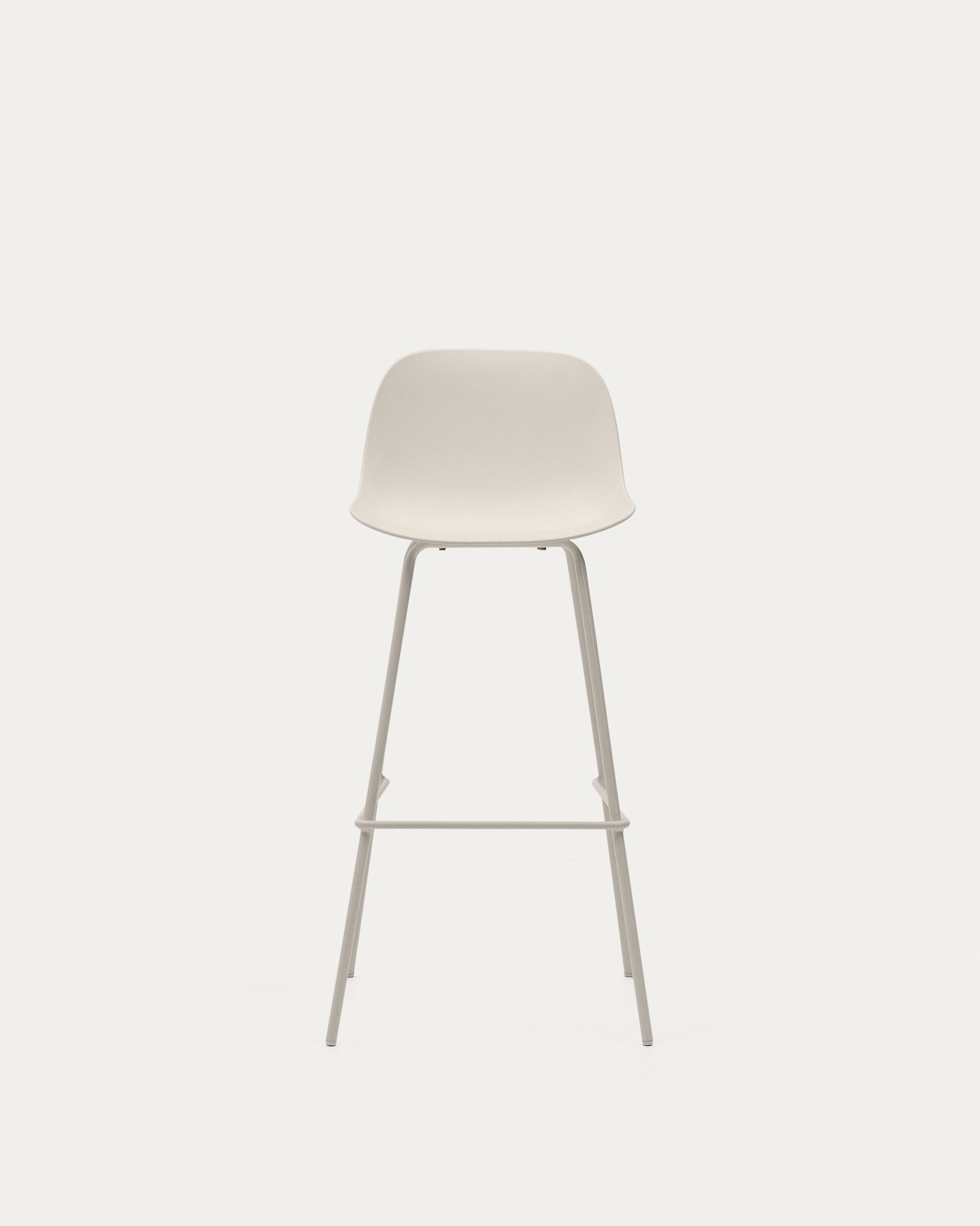 Altea beige stool with beige-finished steel legs 75 cm - Product View