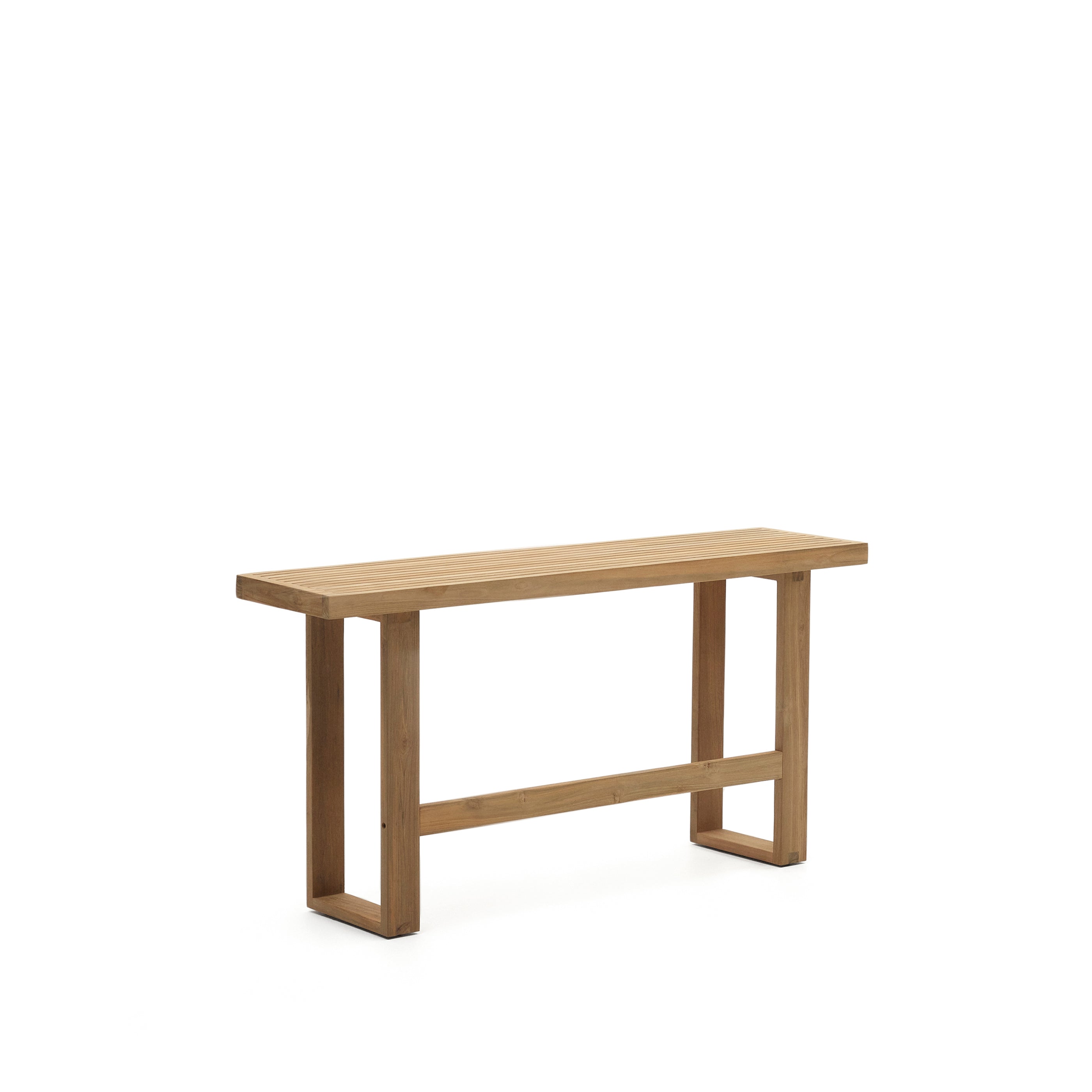 Canadell 100% outdoor solid recycled teak tall bench, 130 cm - Product Image