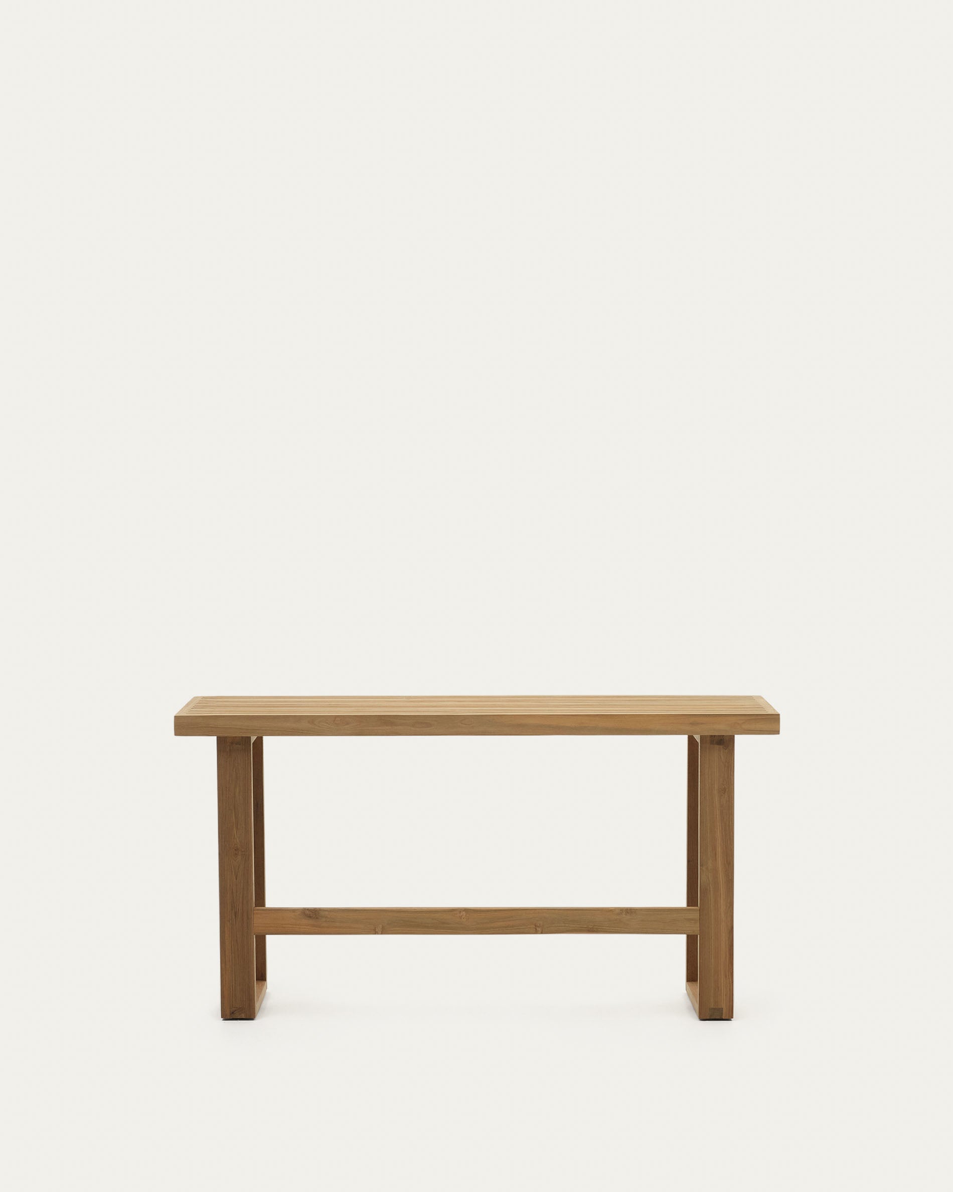 Canadell 100% outdoor solid recycled teak tall bench, 130 cm - Product View