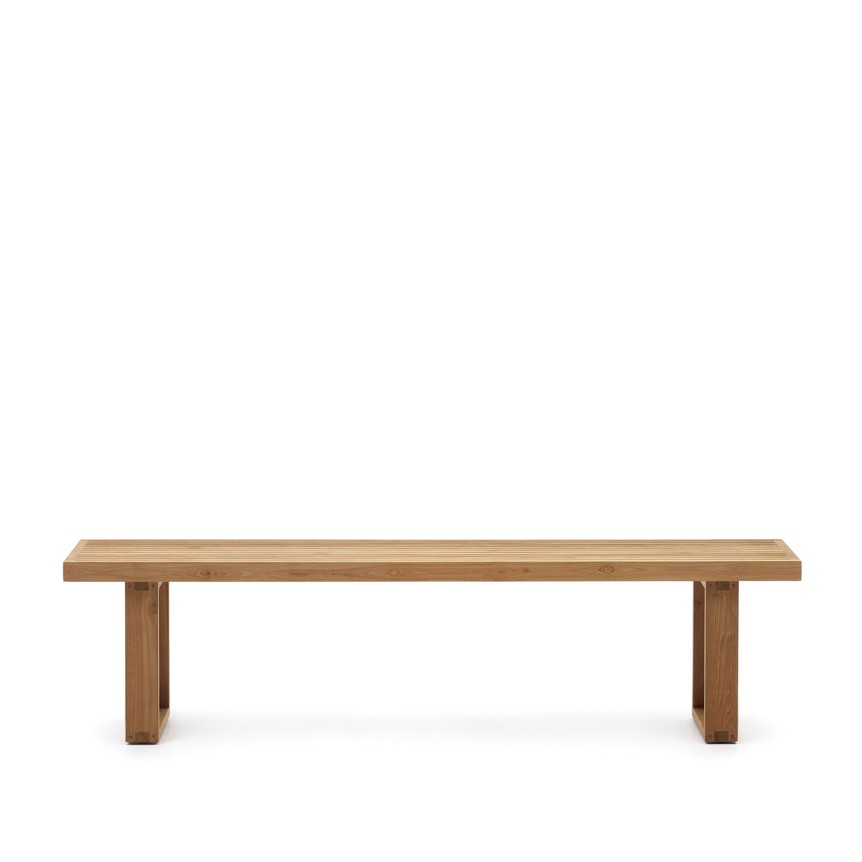 Canadell 100% outdoor solid recycled teak bench, 210 cm - Product Image