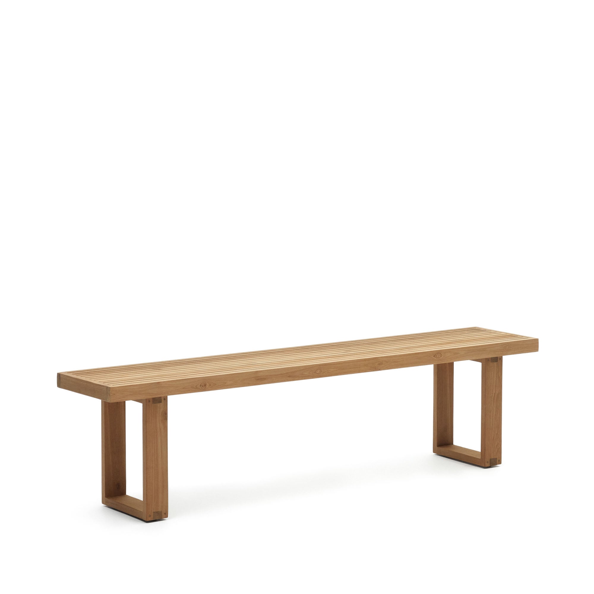 Canadell 100% outdoor solid recycled teak bench, 210 cm - Product Image