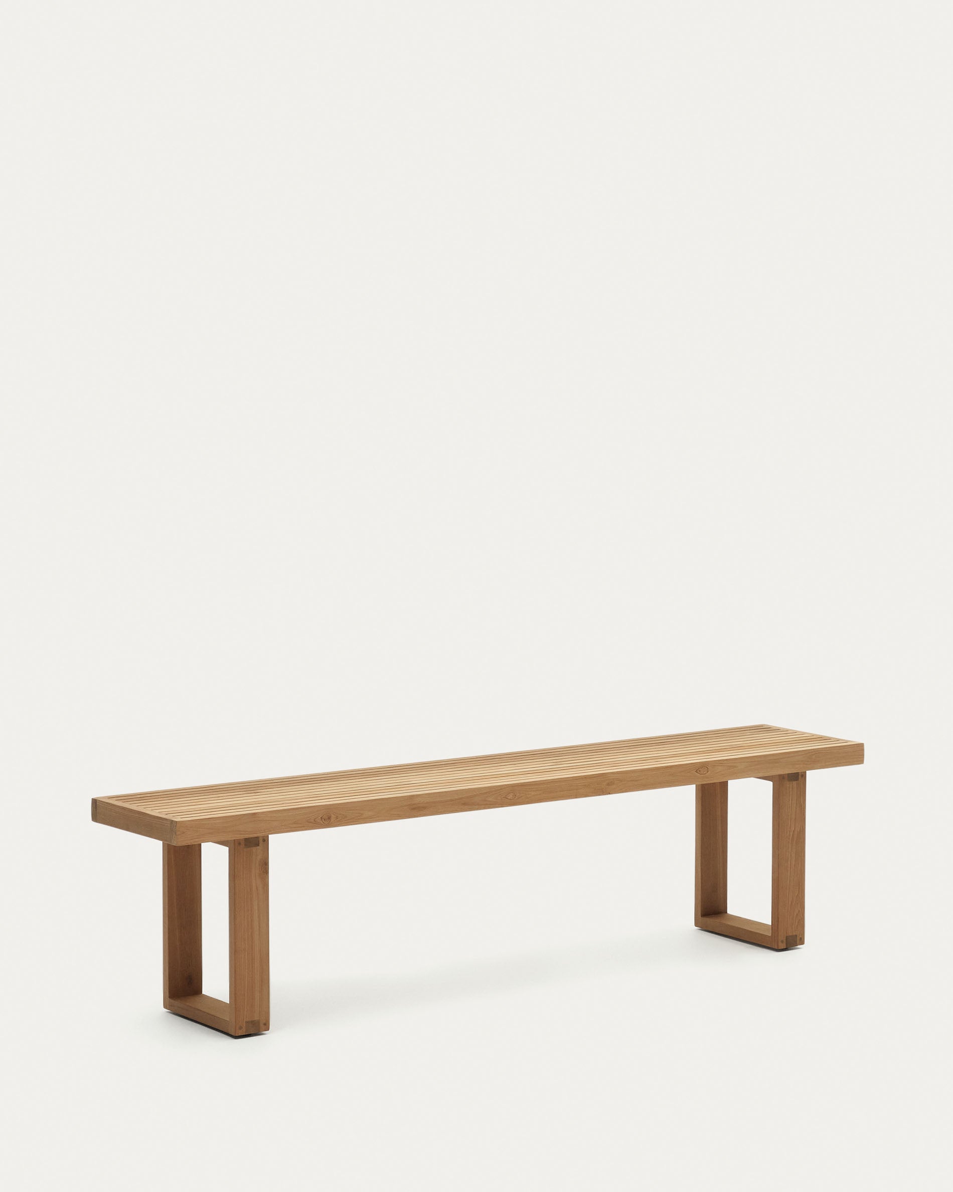 Canadell 100% outdoor solid recycled teak bench, 210 cm - Product View