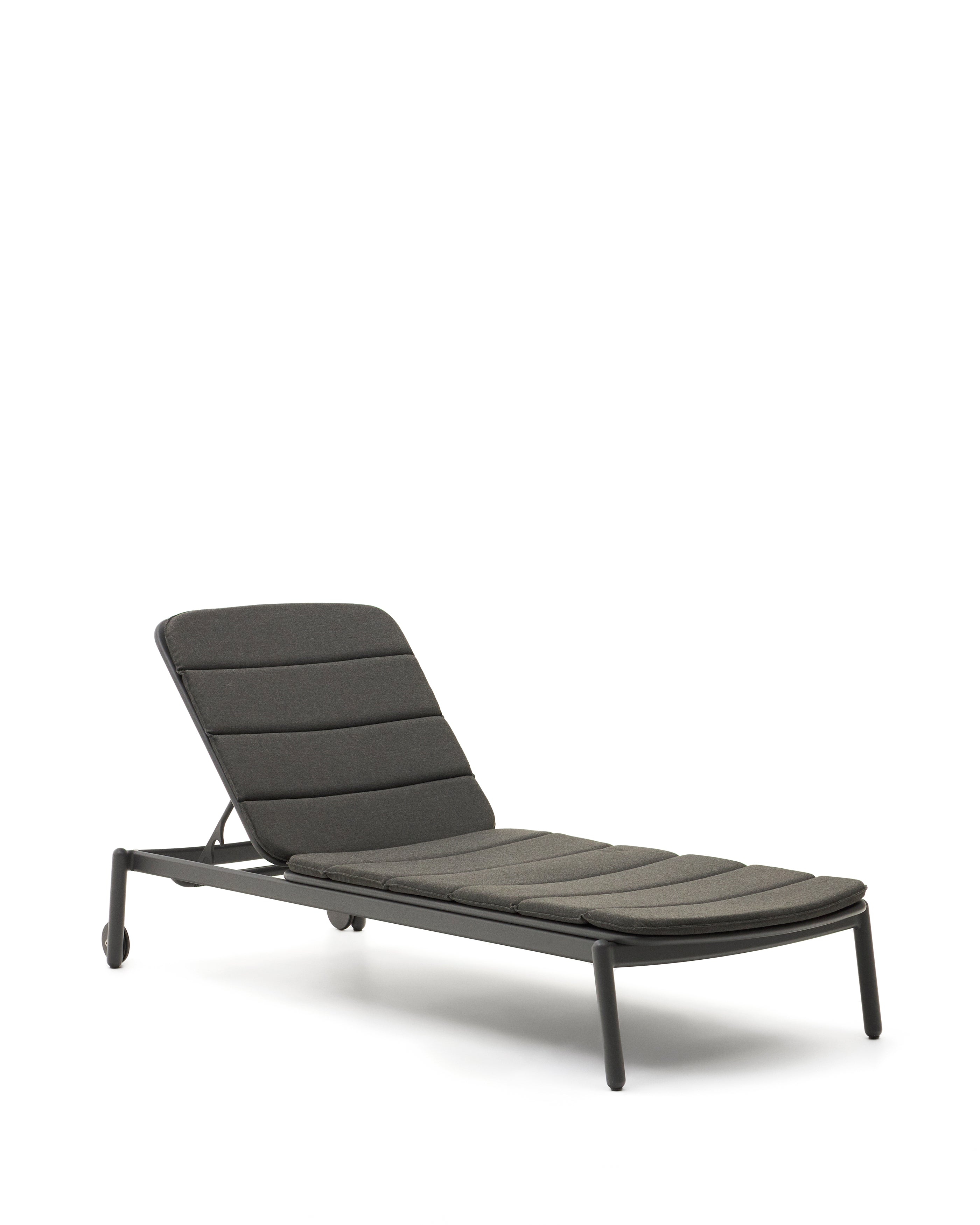 Marcona aluminium sun lounger in a black paint finish - Product Image