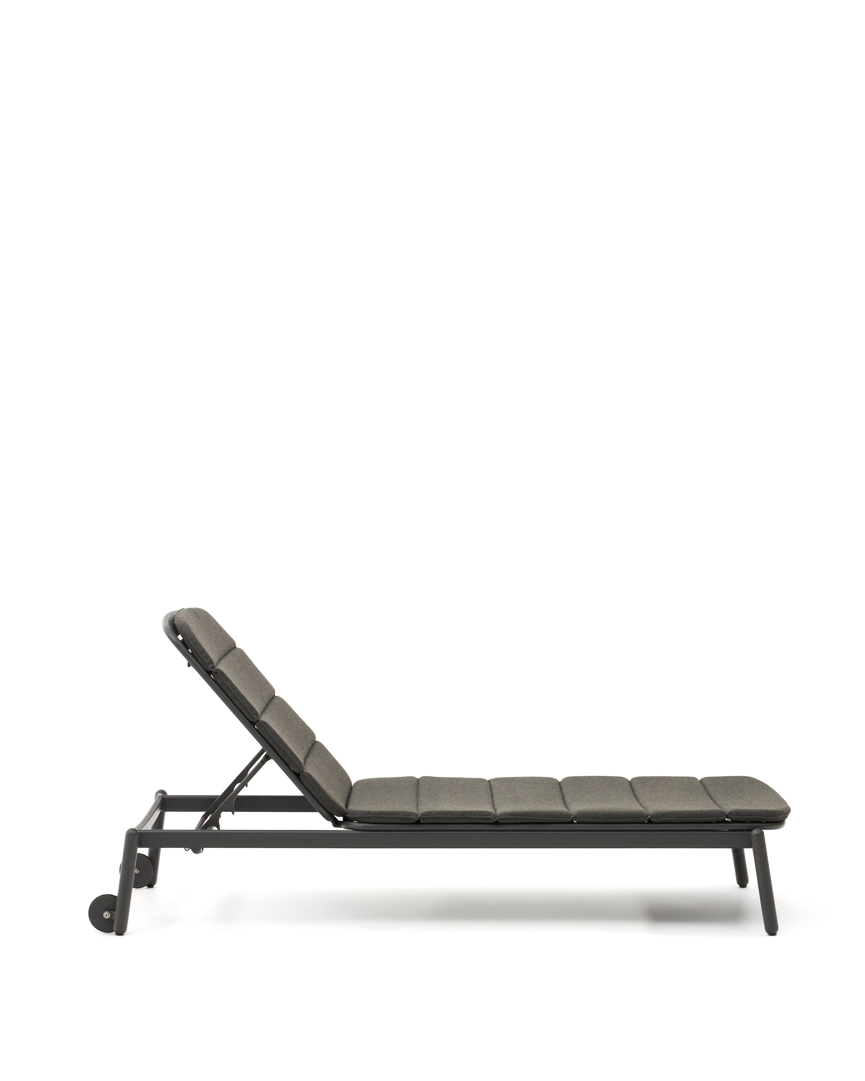 Marcona aluminium sun lounger in a black paint finish - Product Image