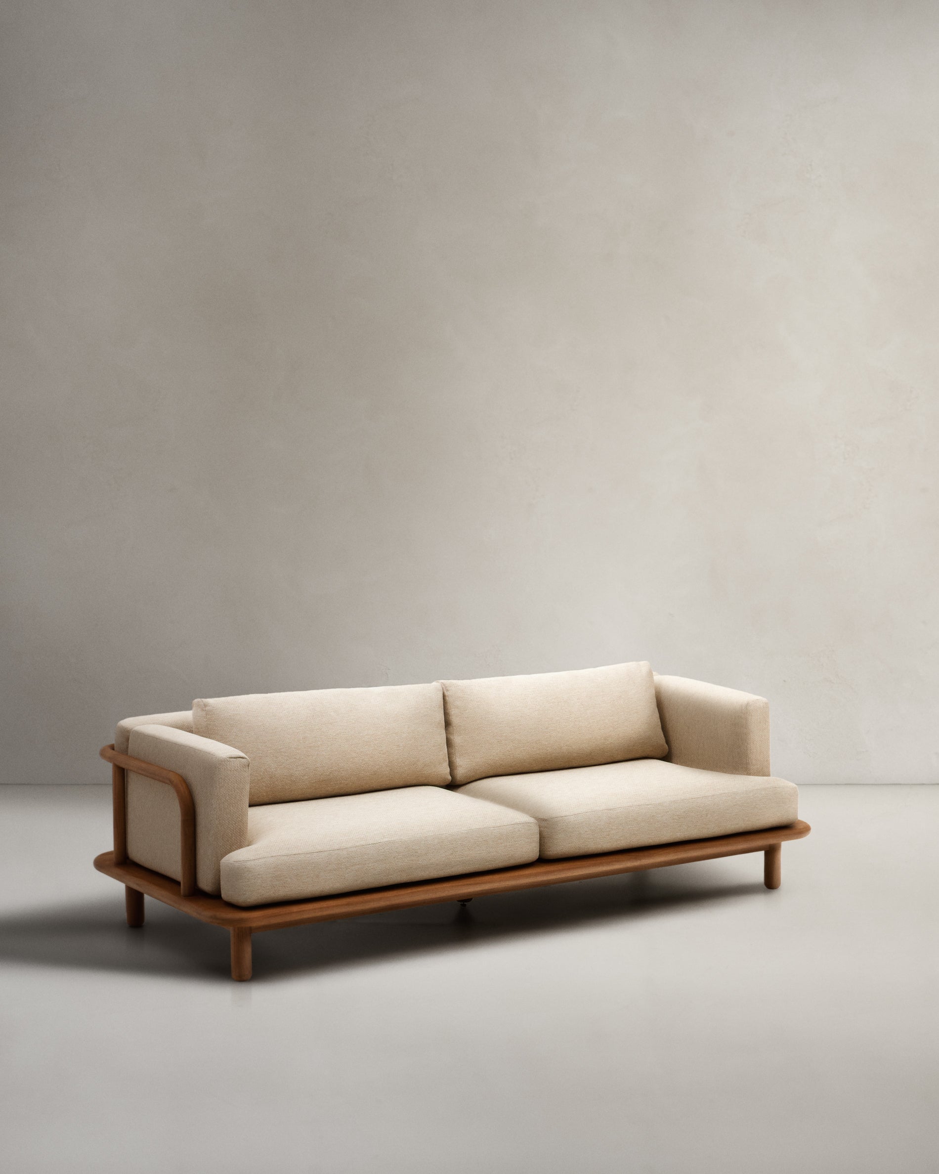 Turqueta three-seater sofa, made of solid teak wood, 230 cm, 100% FSC