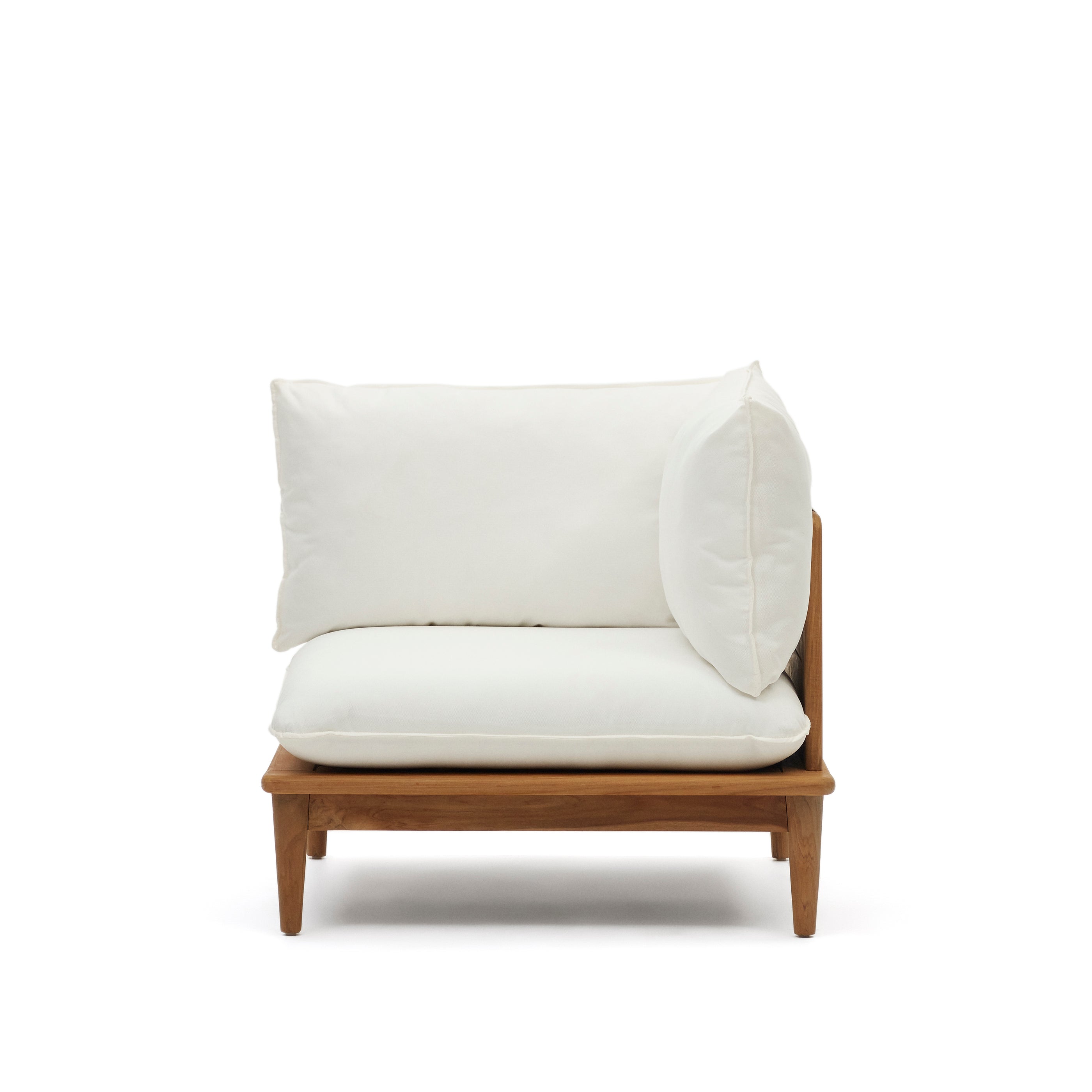 Portitxol modular corner armchair in solid teak - Product Image
