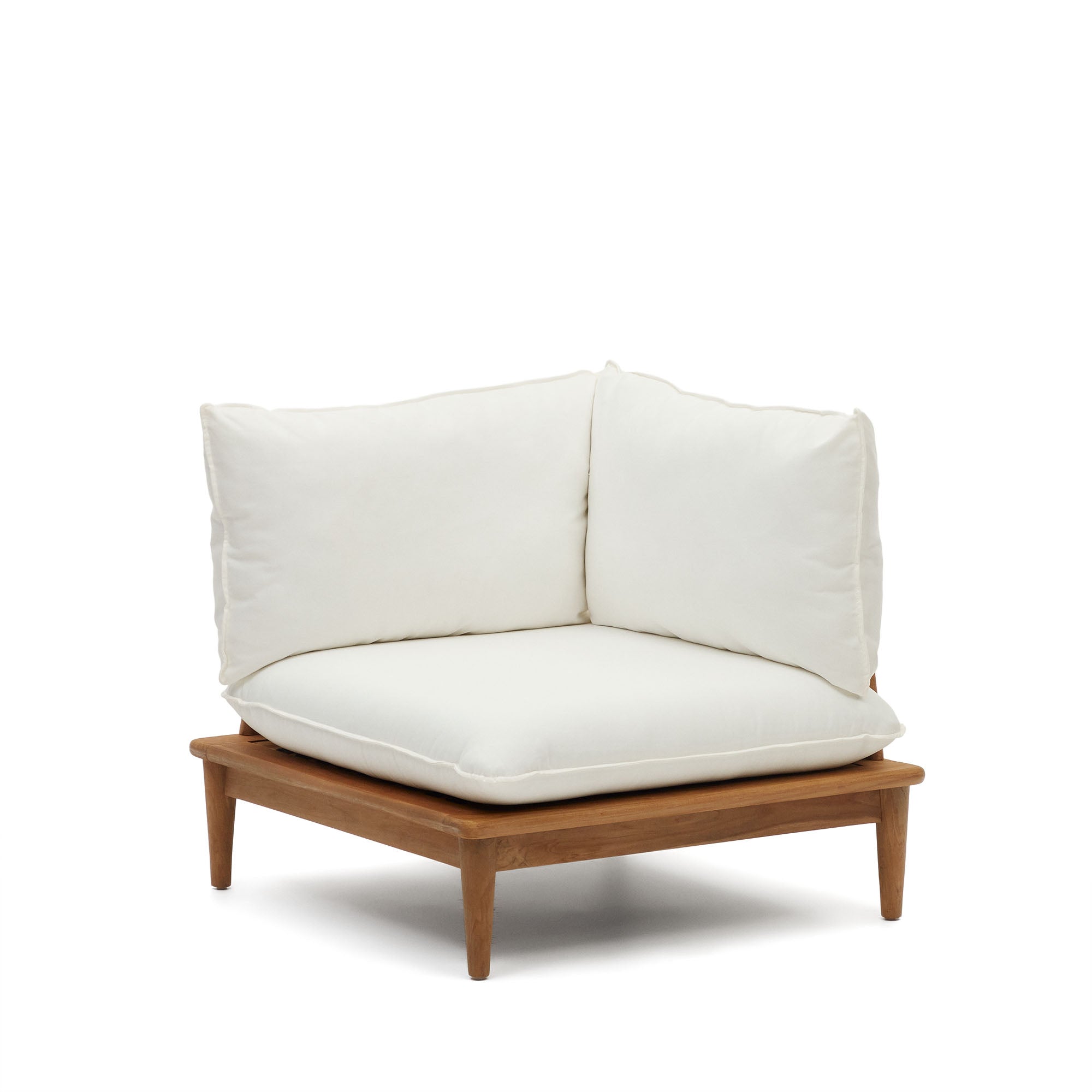 Portitxol modular corner armchair in solid teak - Product Image