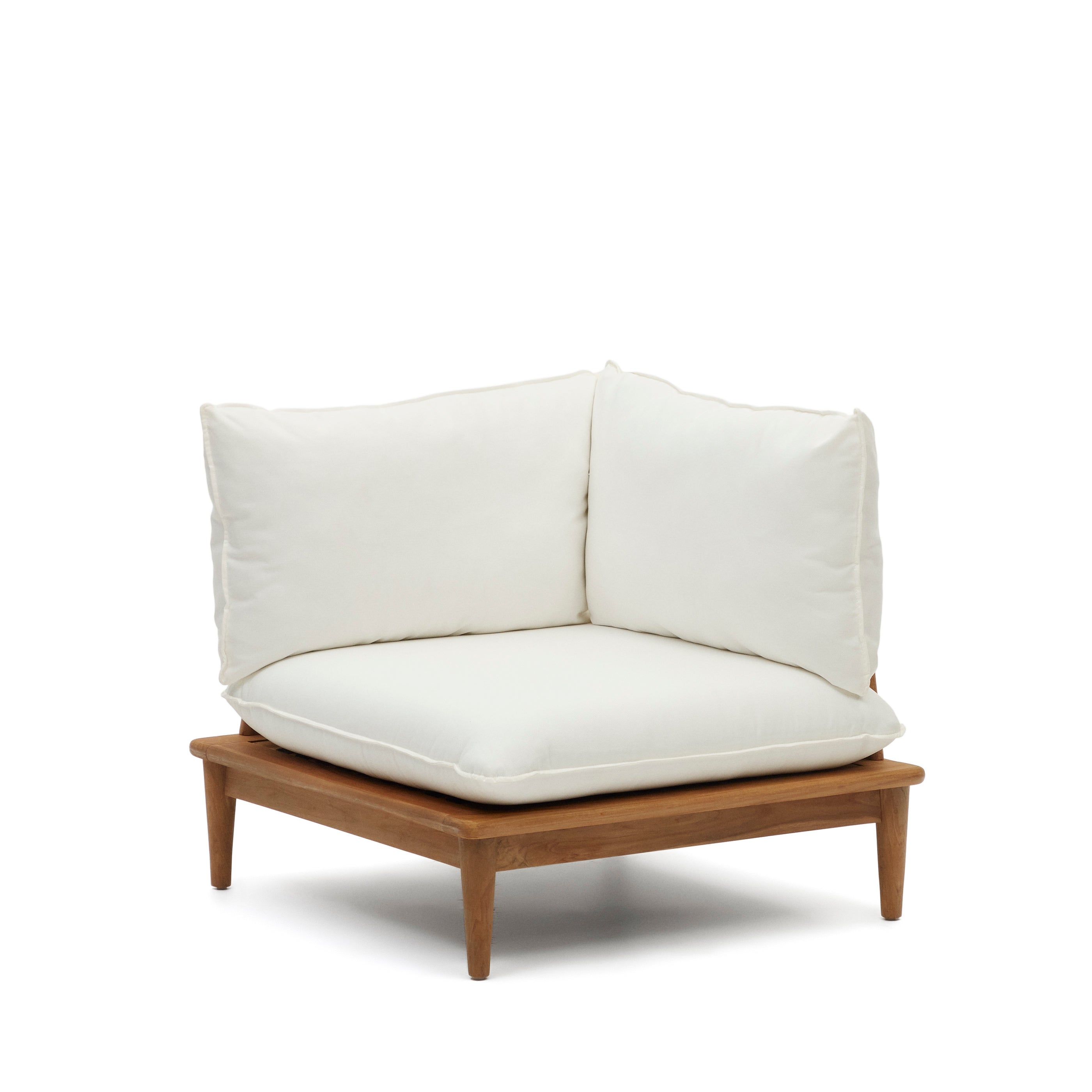 Portitxol modular corner armchair in solid teak - Product Image