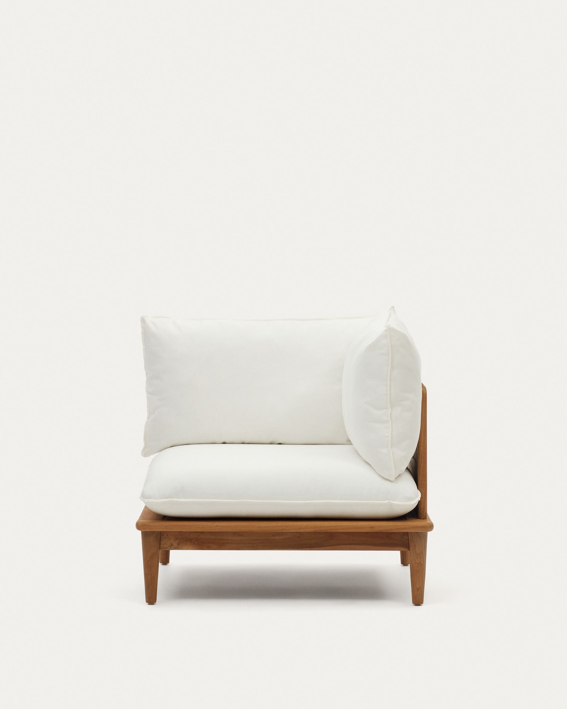 Portitxol modular corner armchair in solid teak - Product View