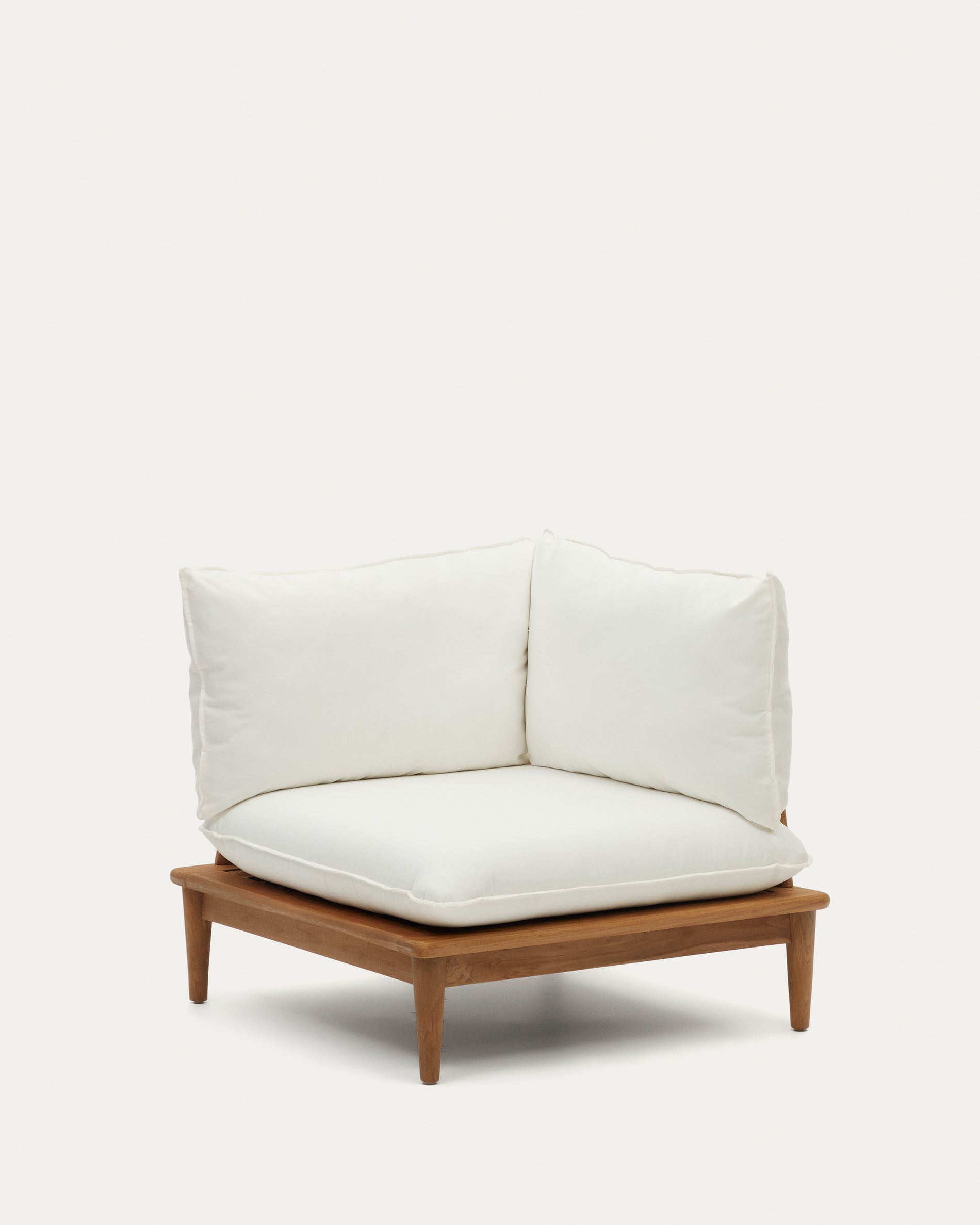 Portitxol modular corner armchair in solid teak - Product View