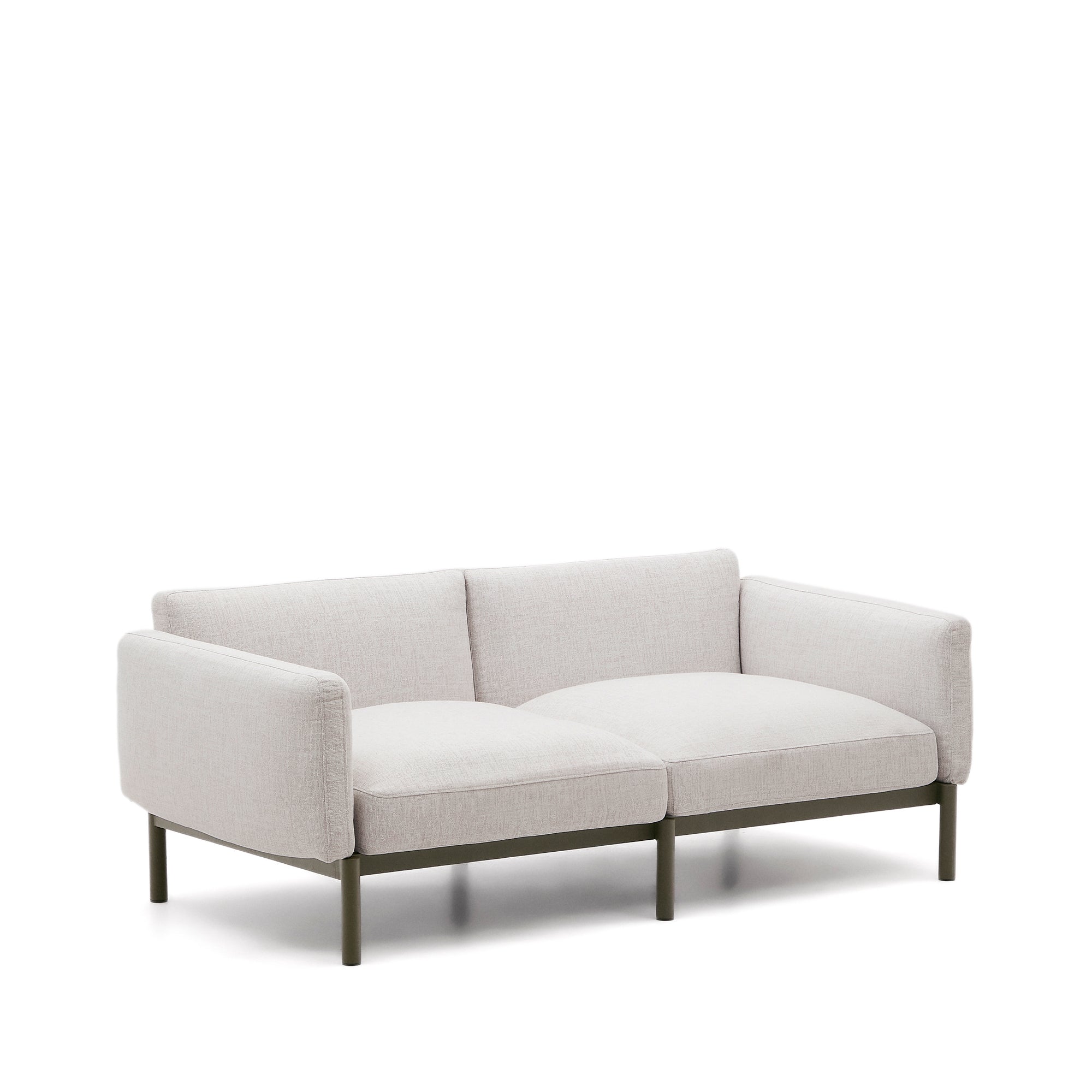 Sorells 2-seater modular outdoor sofa in aluminium with green finish 201 cm - Product Image