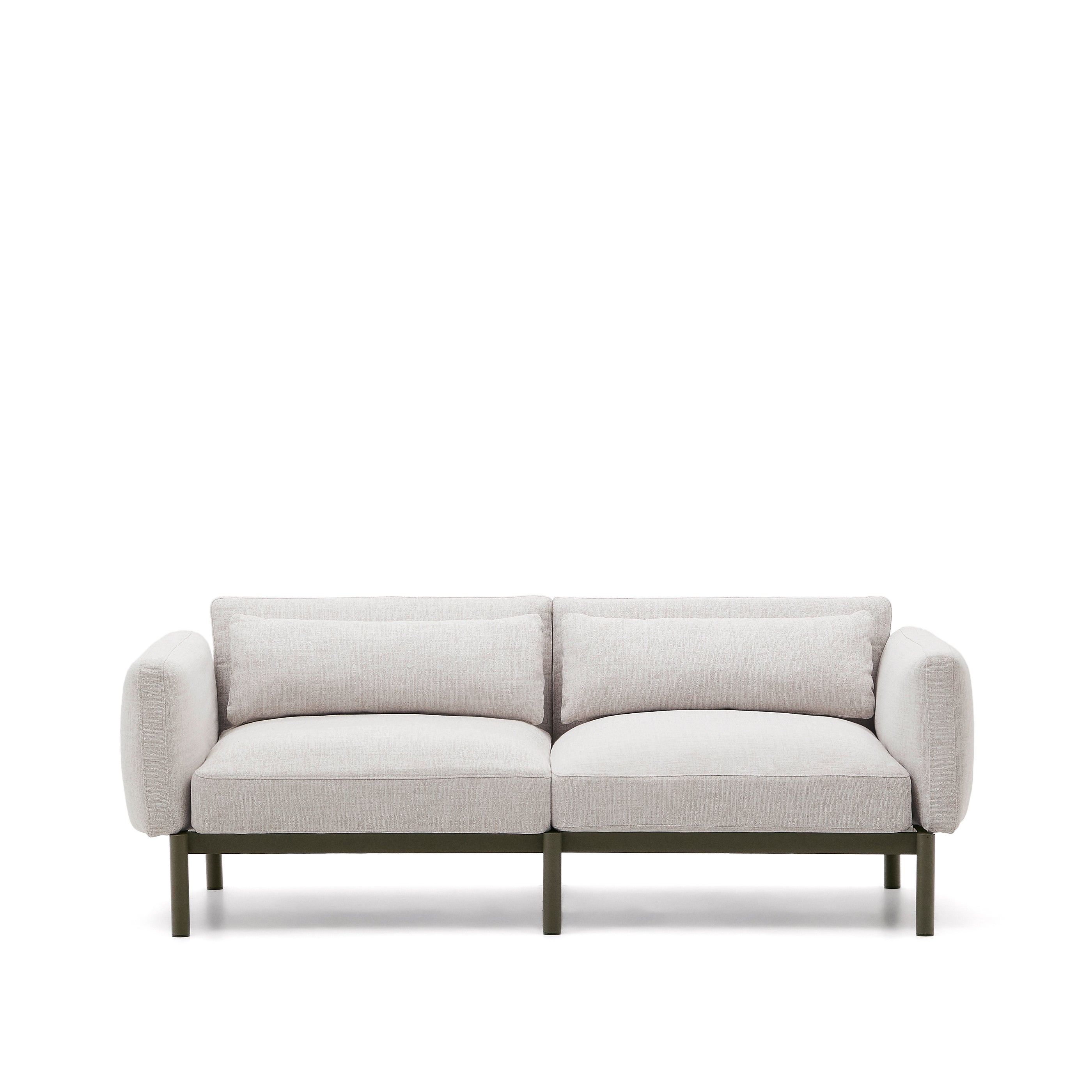 Sorells 2-seater modular outdoor sofa in aluminium with green finish 201 cm - Product Image