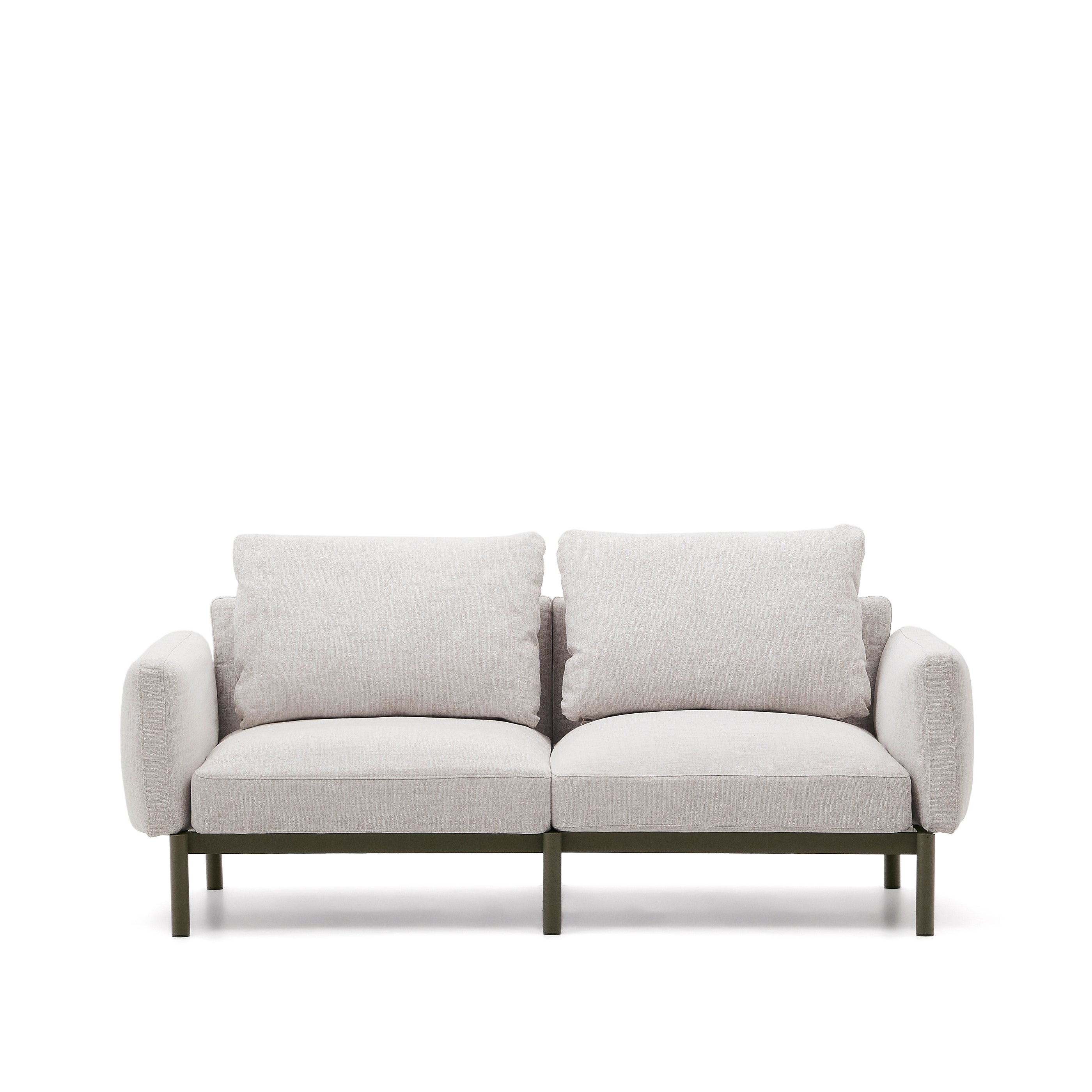 Sorells 2-seater modular outdoor sofa in aluminium with green finish 201 cm - Product Image