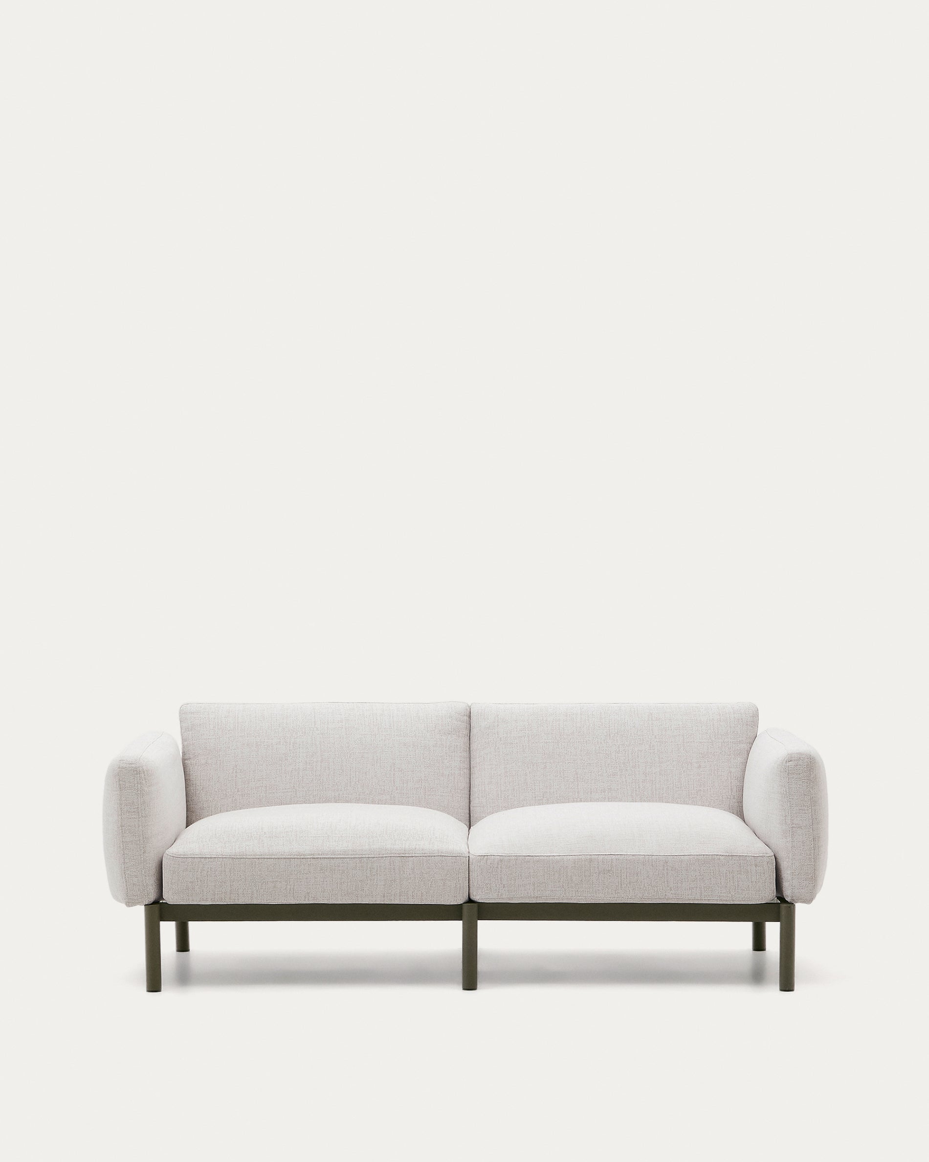 Sorells 2-seater modular outdoor sofa in aluminium with green finish 201 cm - Product View