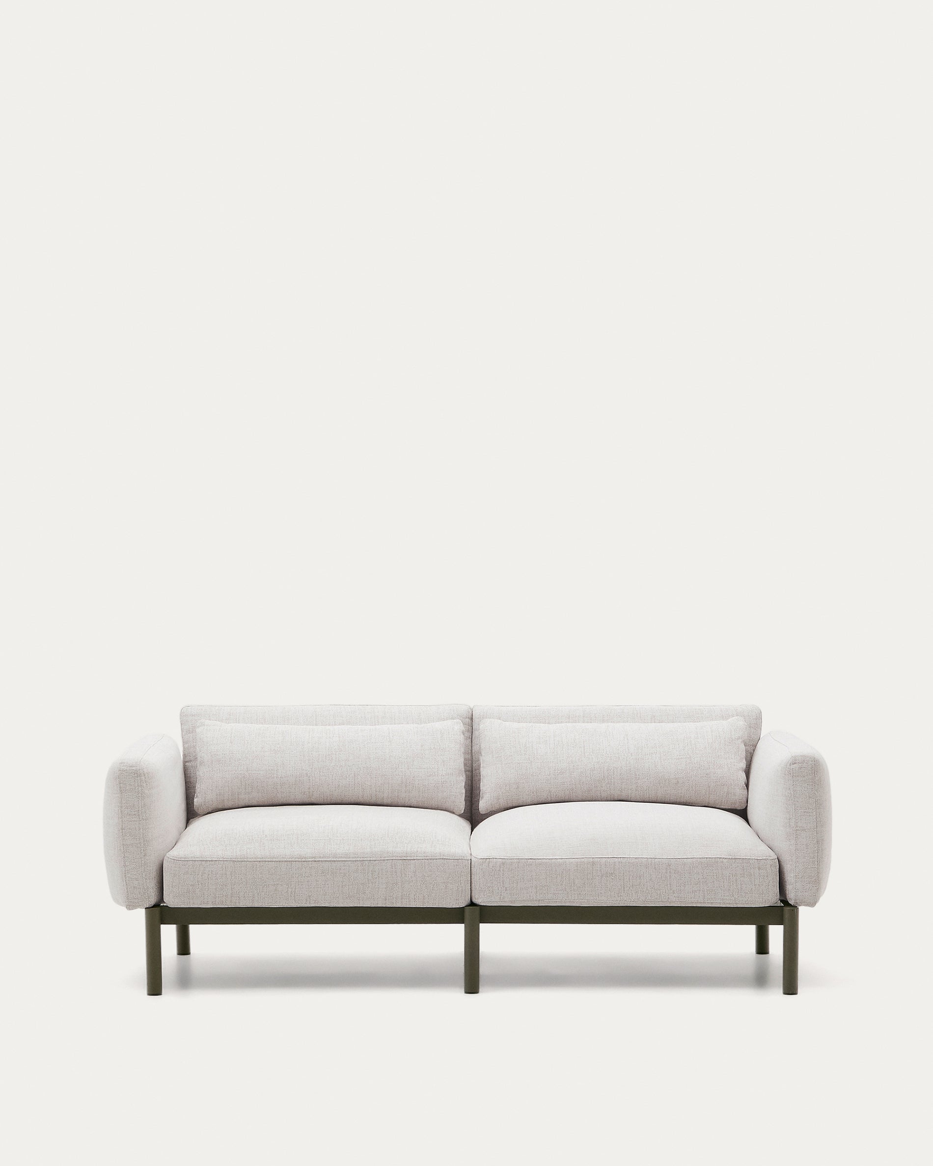 Sorells 2-seater modular outdoor sofa in aluminium with green finish 201 cm - Product View