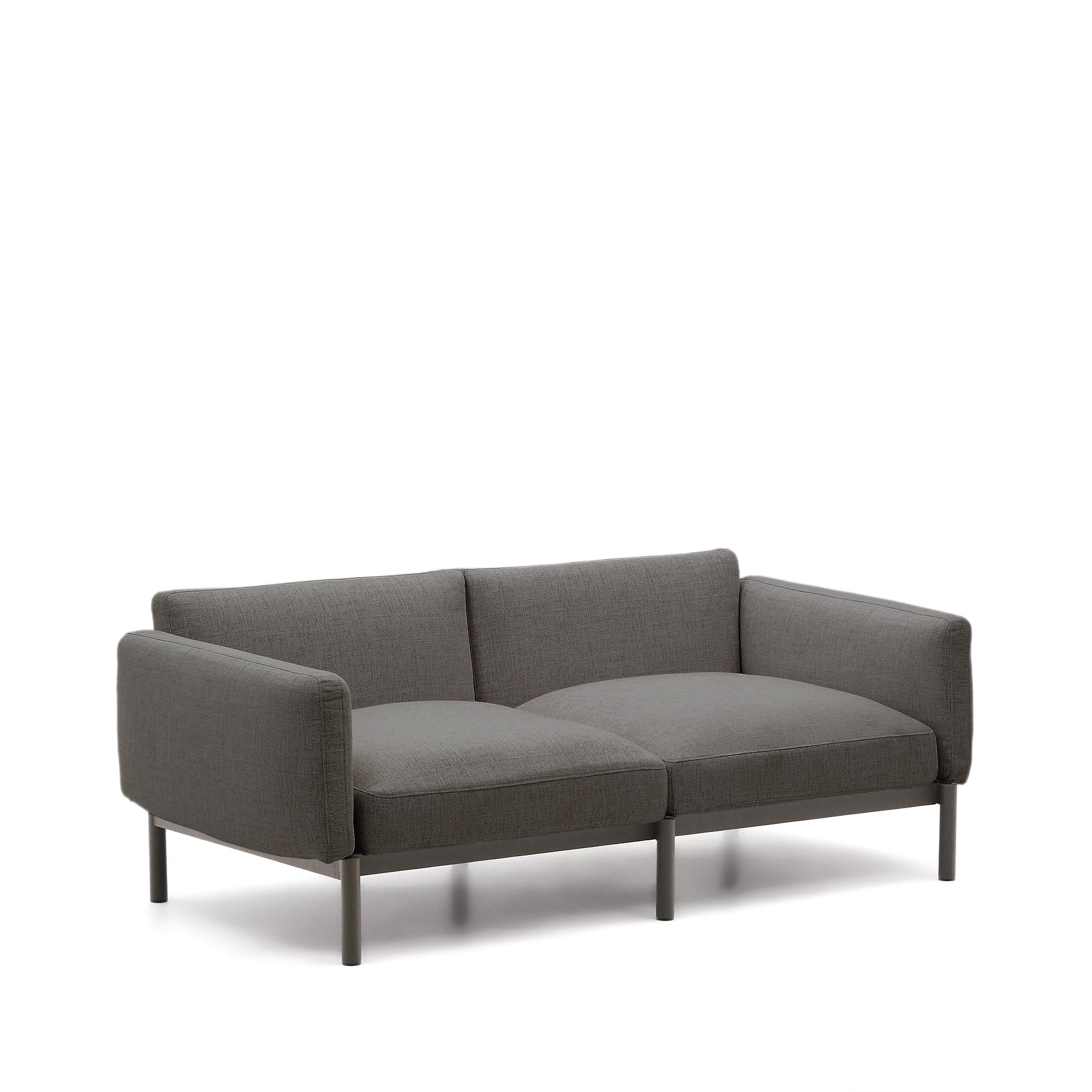 Sorells modular 2-seater outdoor sofa in aluminium with grey finish 201 cm - Product Image