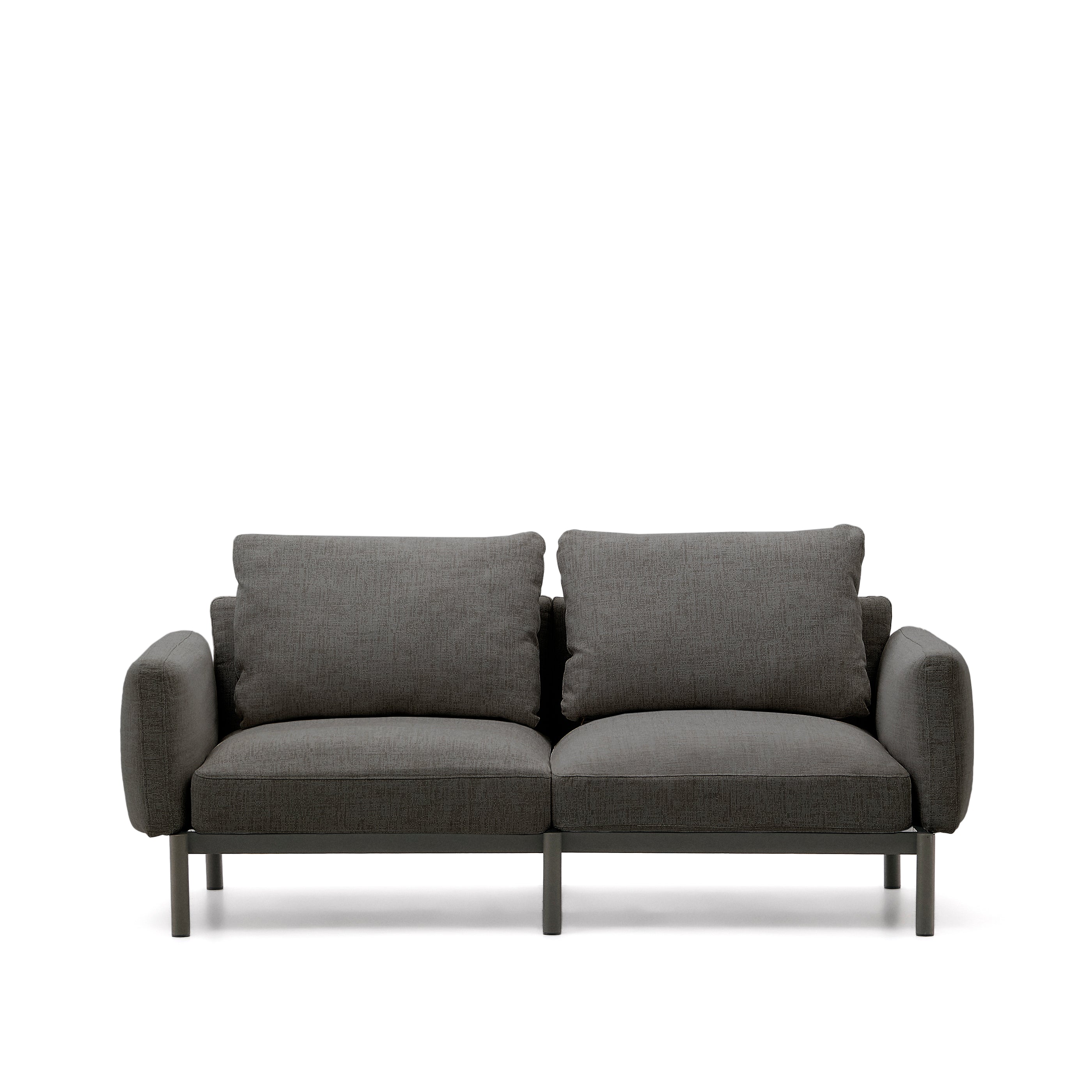 Sorells modular 2-seater outdoor sofa in aluminum with gray finish, 171 cm