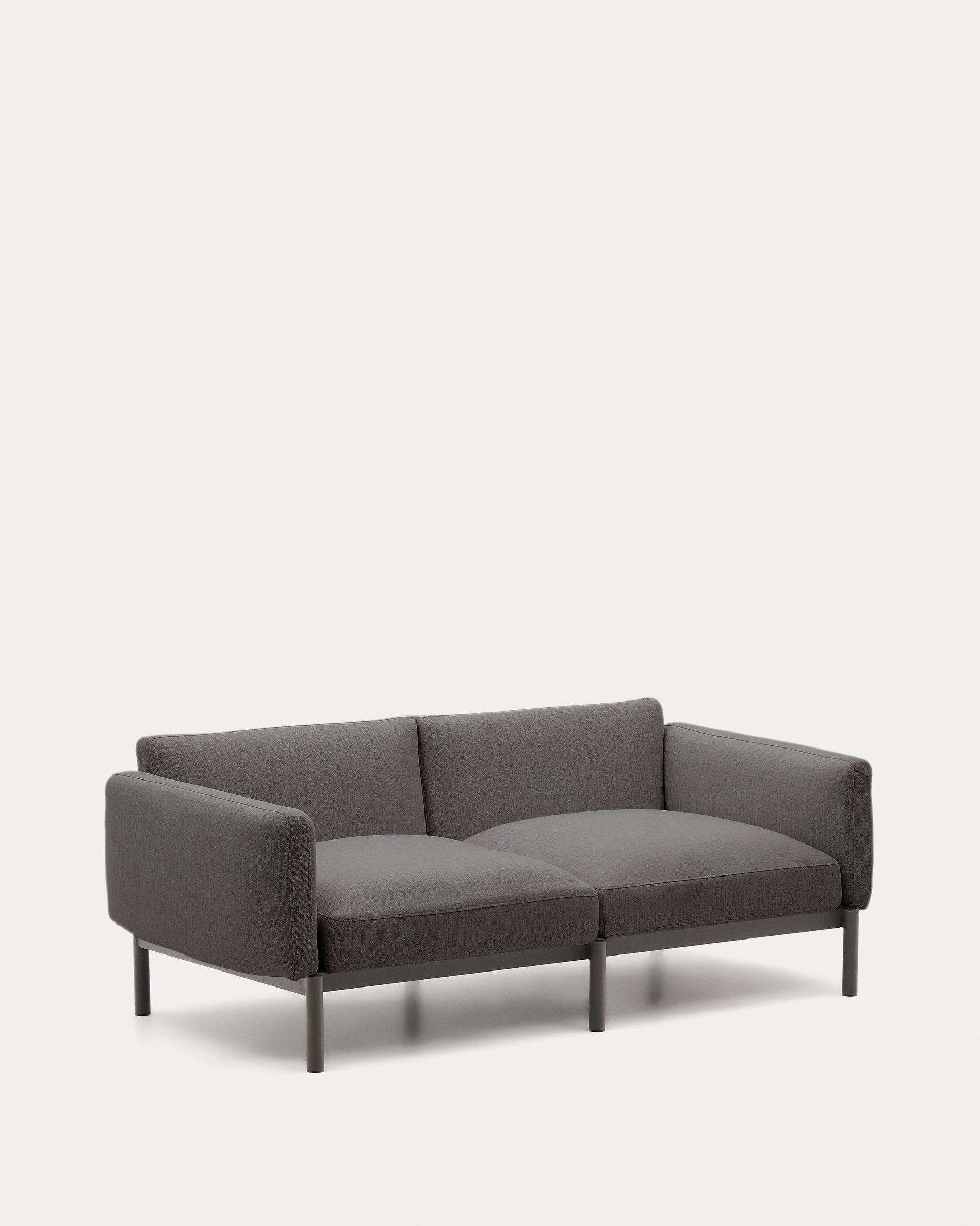Sorells modular 2-seater outdoor sofa in aluminium with grey finish 201 cm - Product View