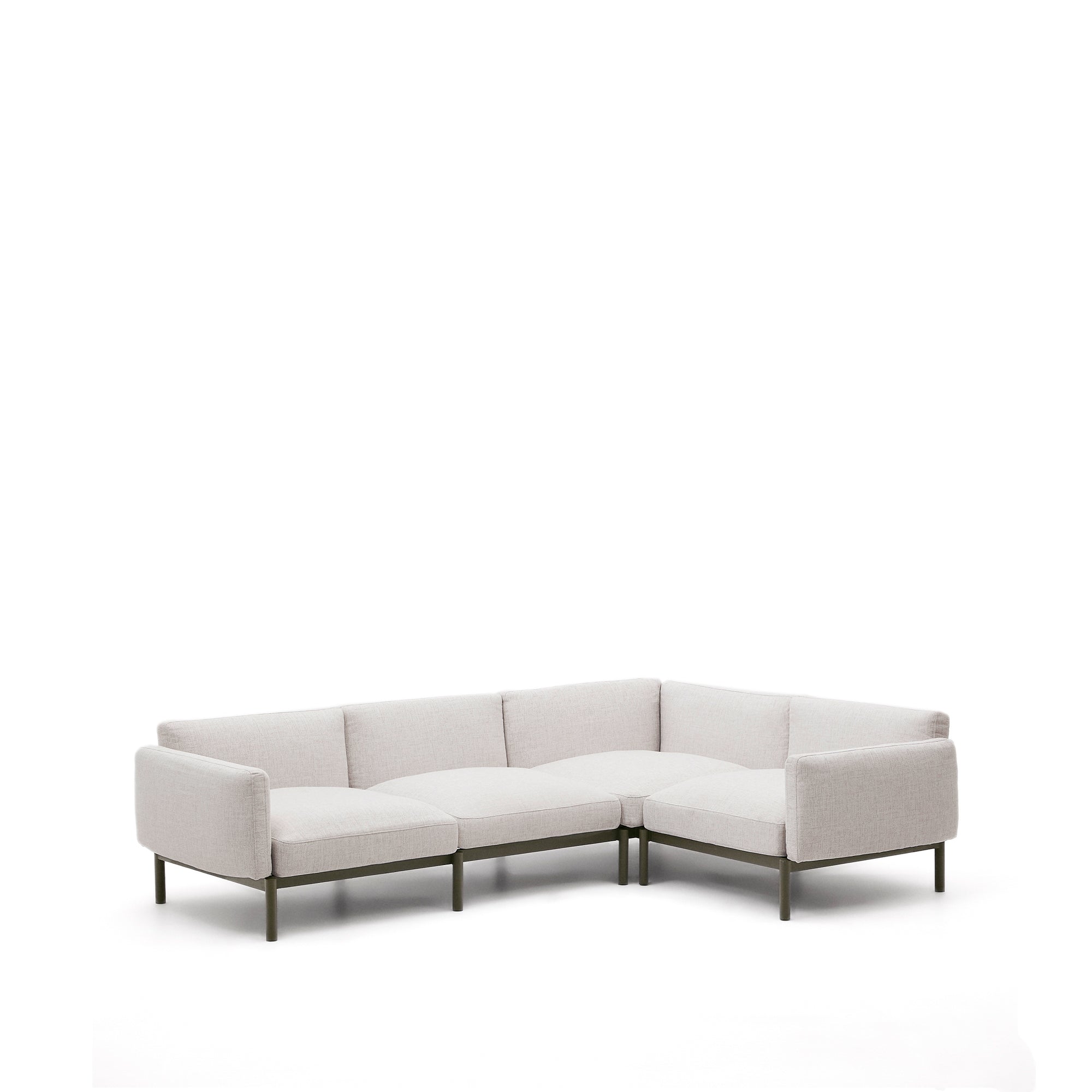 Sorells modular 5-seater outdoor corner sofa in aluminium with green finish 276 x 191,5 cm - Product Image