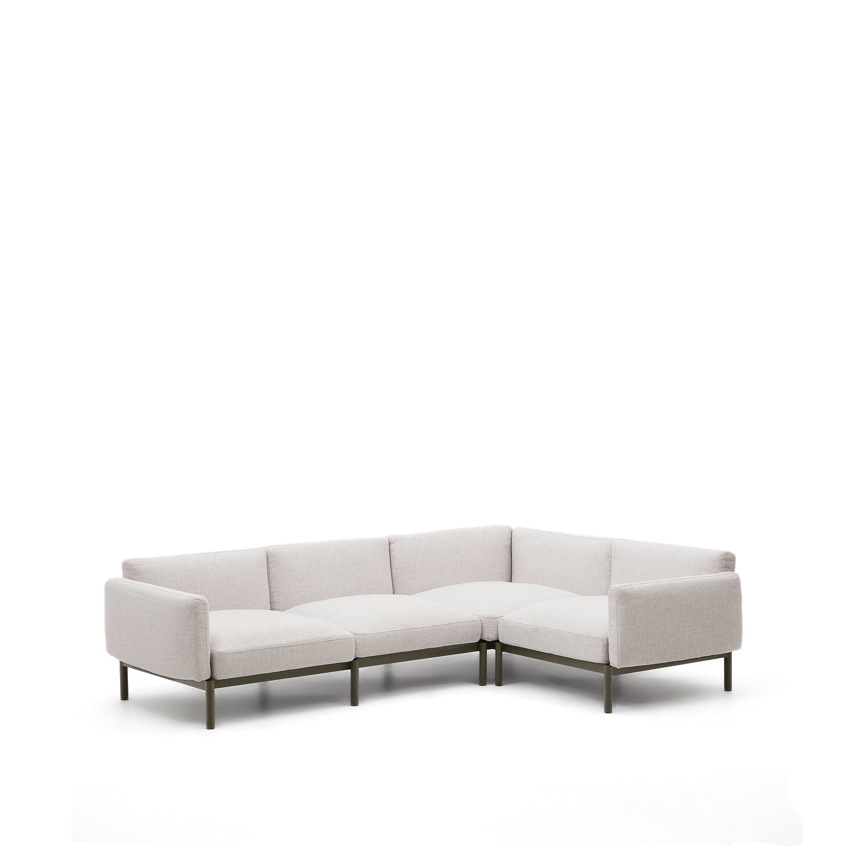 Sorells modular 5-seater outdoor corner sofa in aluminium with green finish 276 x 191,5 cm - Product Image