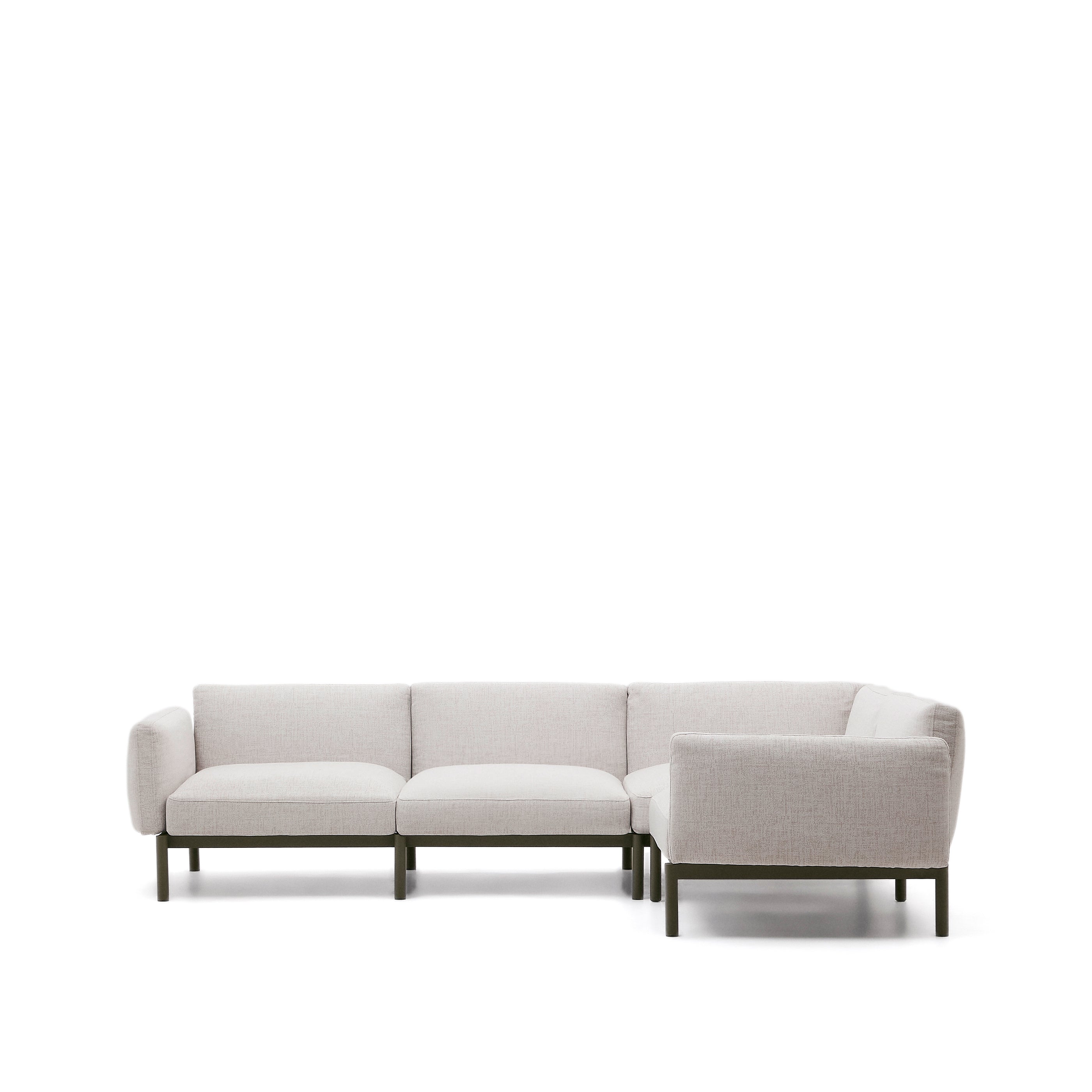 Sorells modular 5-seater outdoor corner sofa in aluminium with green finish 276 x 191,5 cm - Product Image