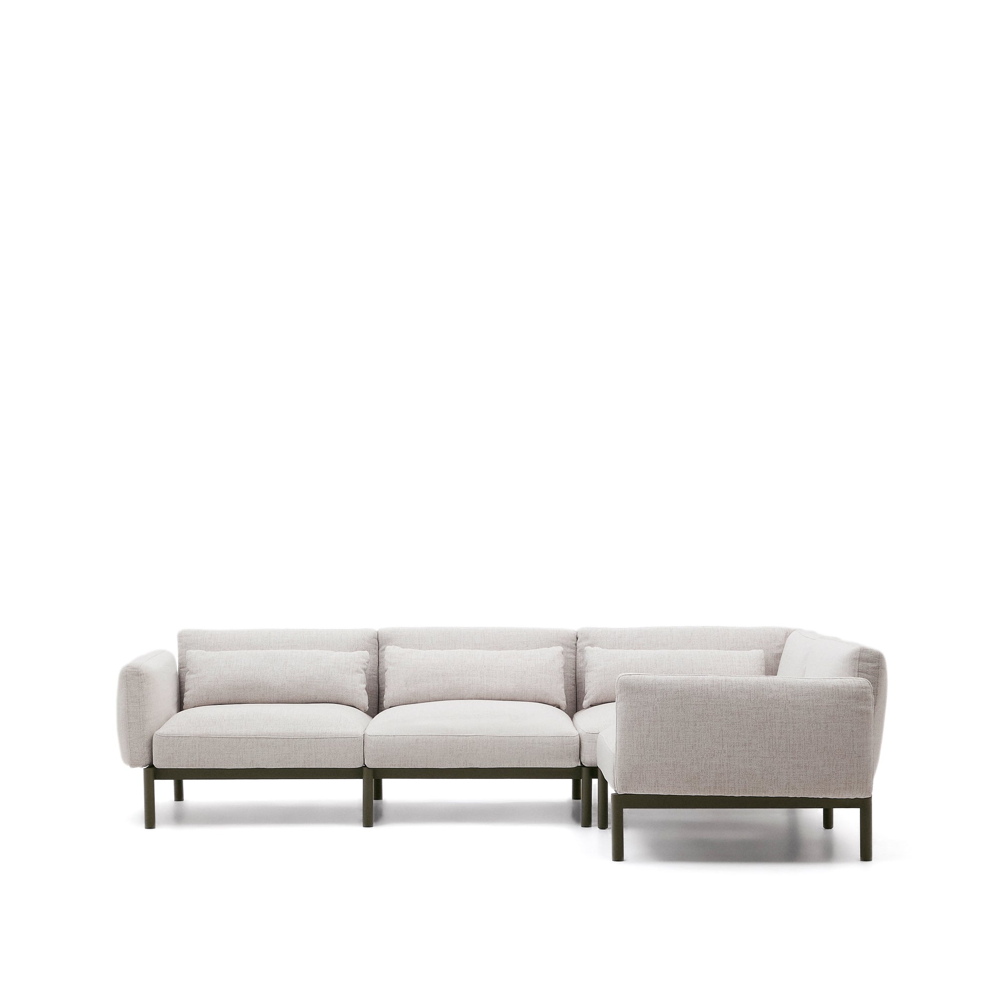 Sorells modular 5-seater outdoor corner sofa in aluminium with green finish 276 x 191,5 cm - Product Image