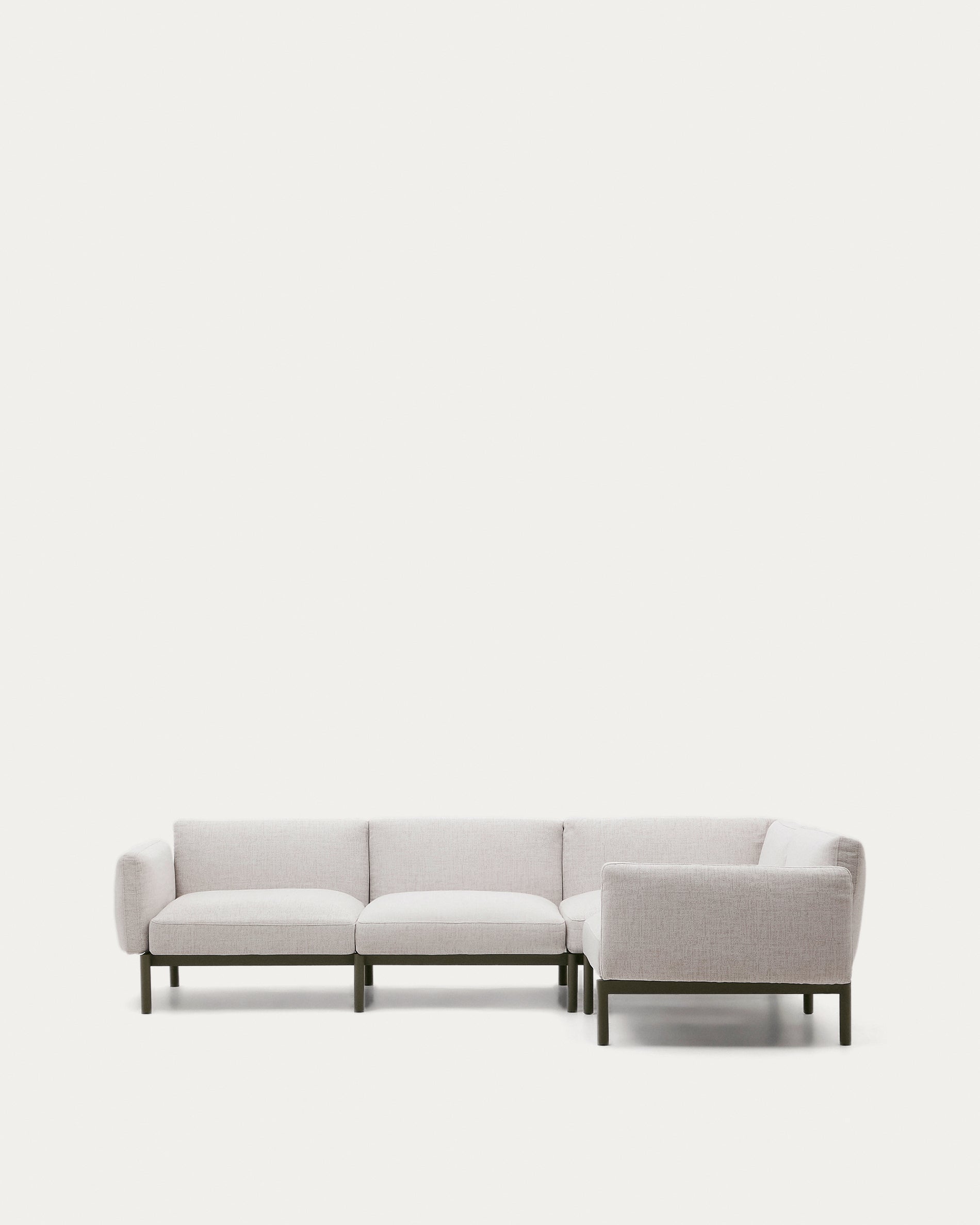 Sorells modular 5-seater outdoor corner sofa in aluminium with green finish 276 x 191,5 cm - Product View
