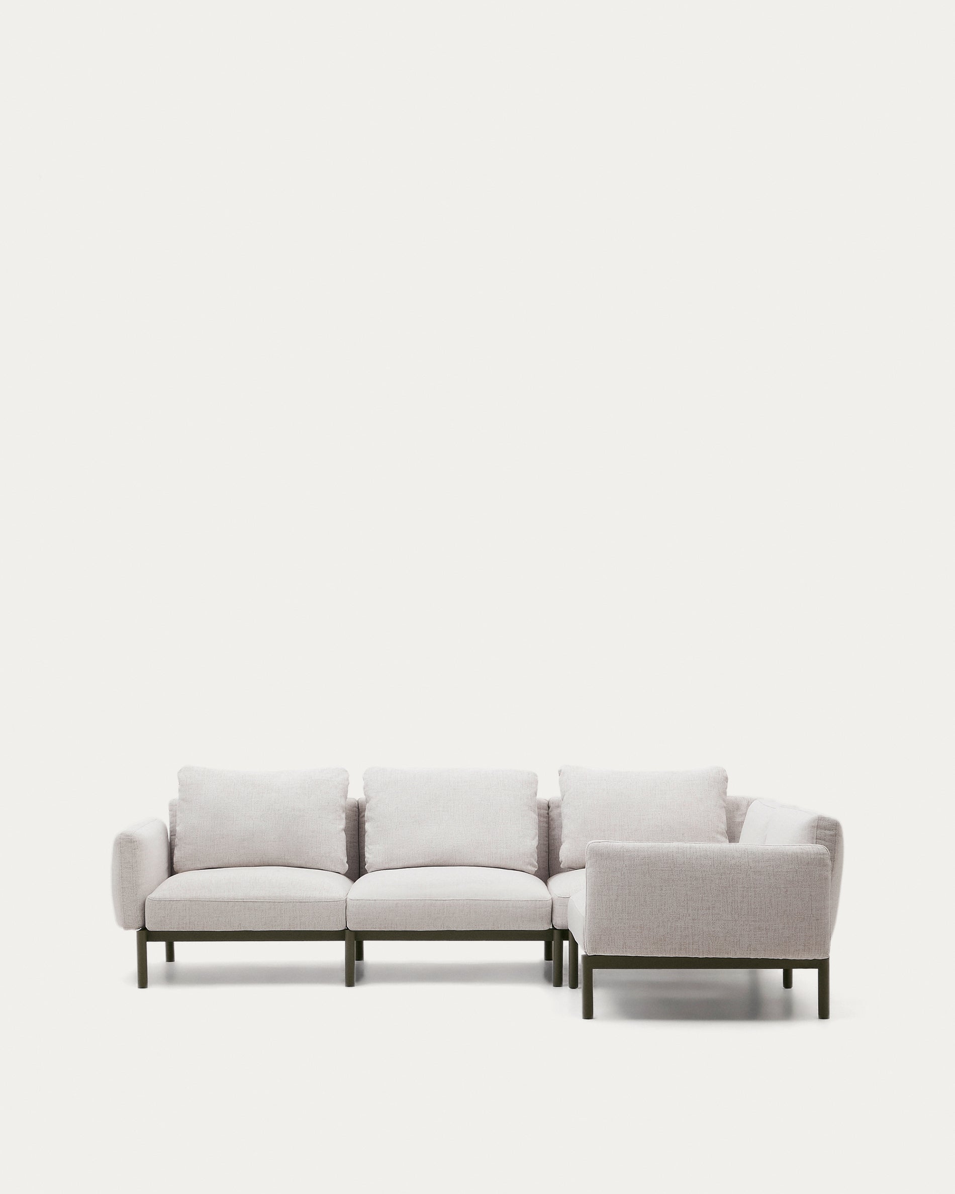 Sorells modular 5-seater outdoor corner sofa in aluminium with green finish 276 x 191,5 cm - Product View