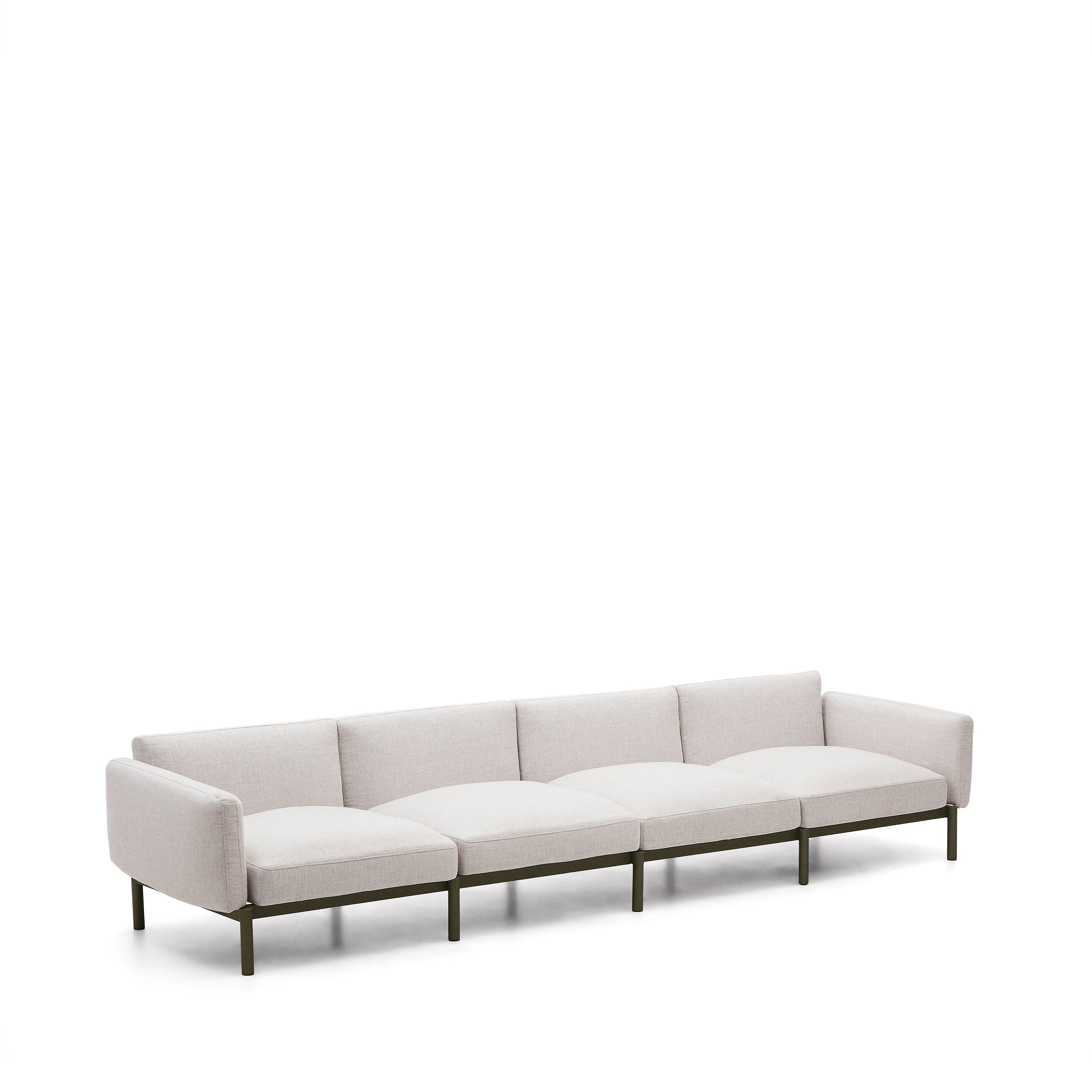 Sorells 4-seater modular outdoor sofa in aluminium with green finish 370 cm - Product Image