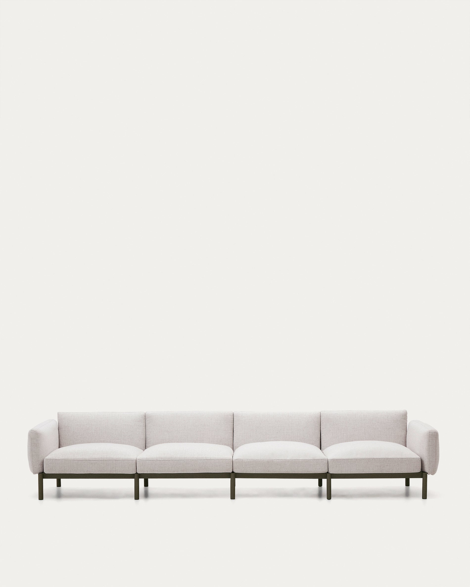 Sorells 4-seater modular outdoor sofa in aluminium with green finish 370 cm - Product View