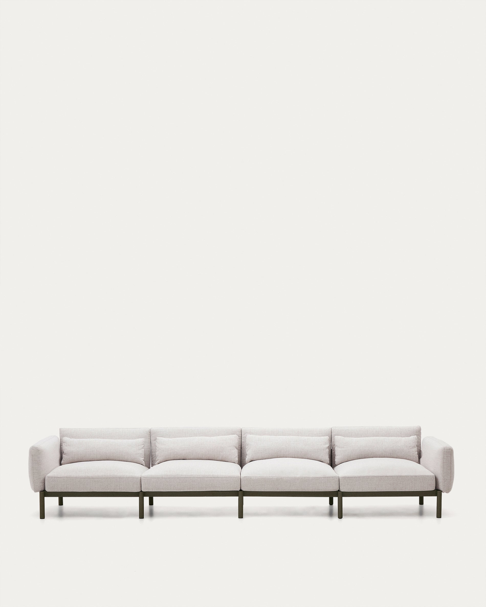 Sorells 4-seater modular outdoor sofa in aluminium with green finish 370 cm - Product View