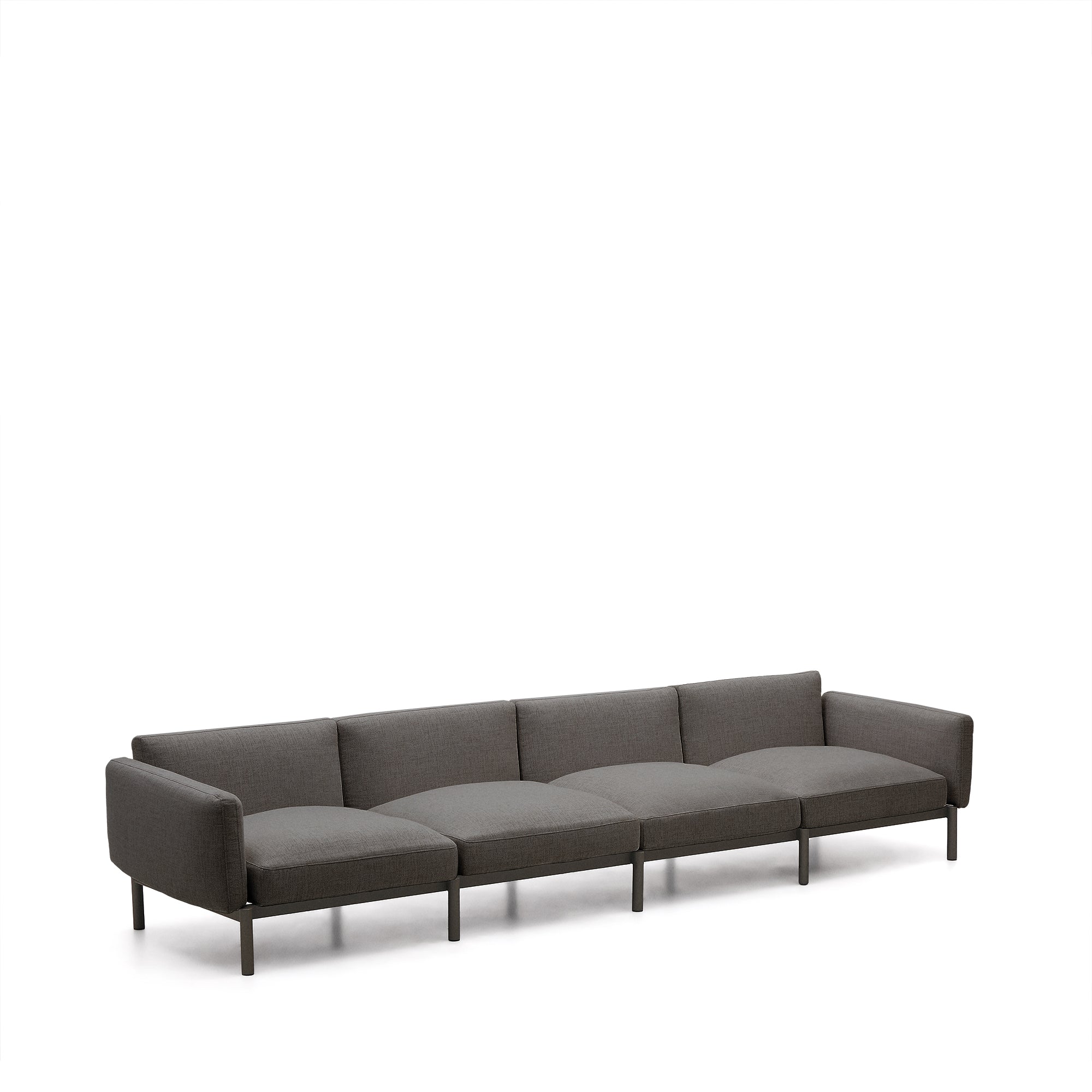 Sorells modular 4-seater outdoor sofa in aluminium with grey finish 370 cm - Product Image