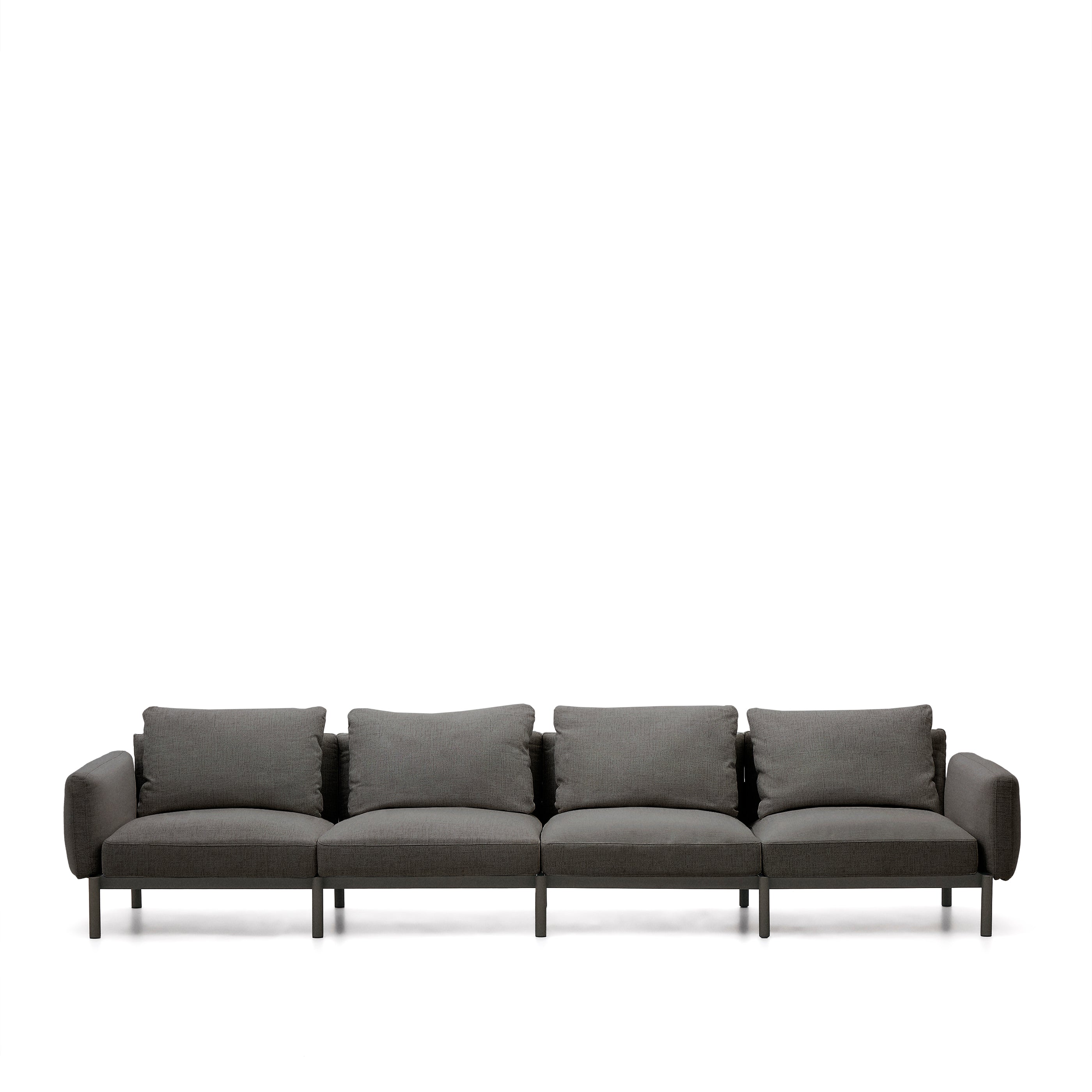 Sorells modular 4-seater outdoor sofa in aluminium with grey finish 370 cm - Product Image