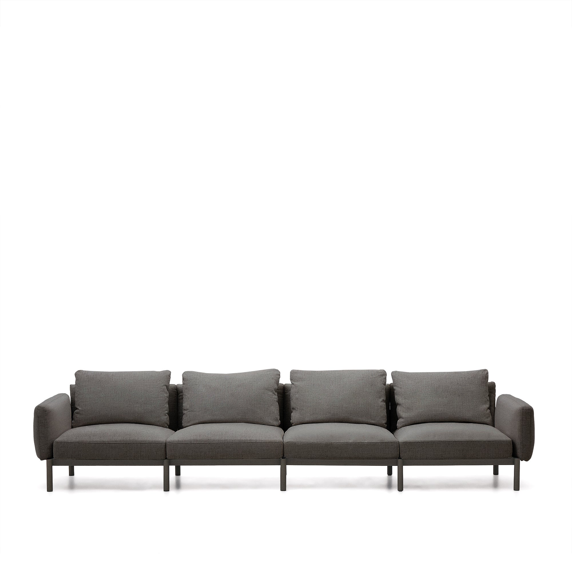 Sorells modular 4-seater outdoor sofa in aluminium with grey finish 370 cm - Product Image
