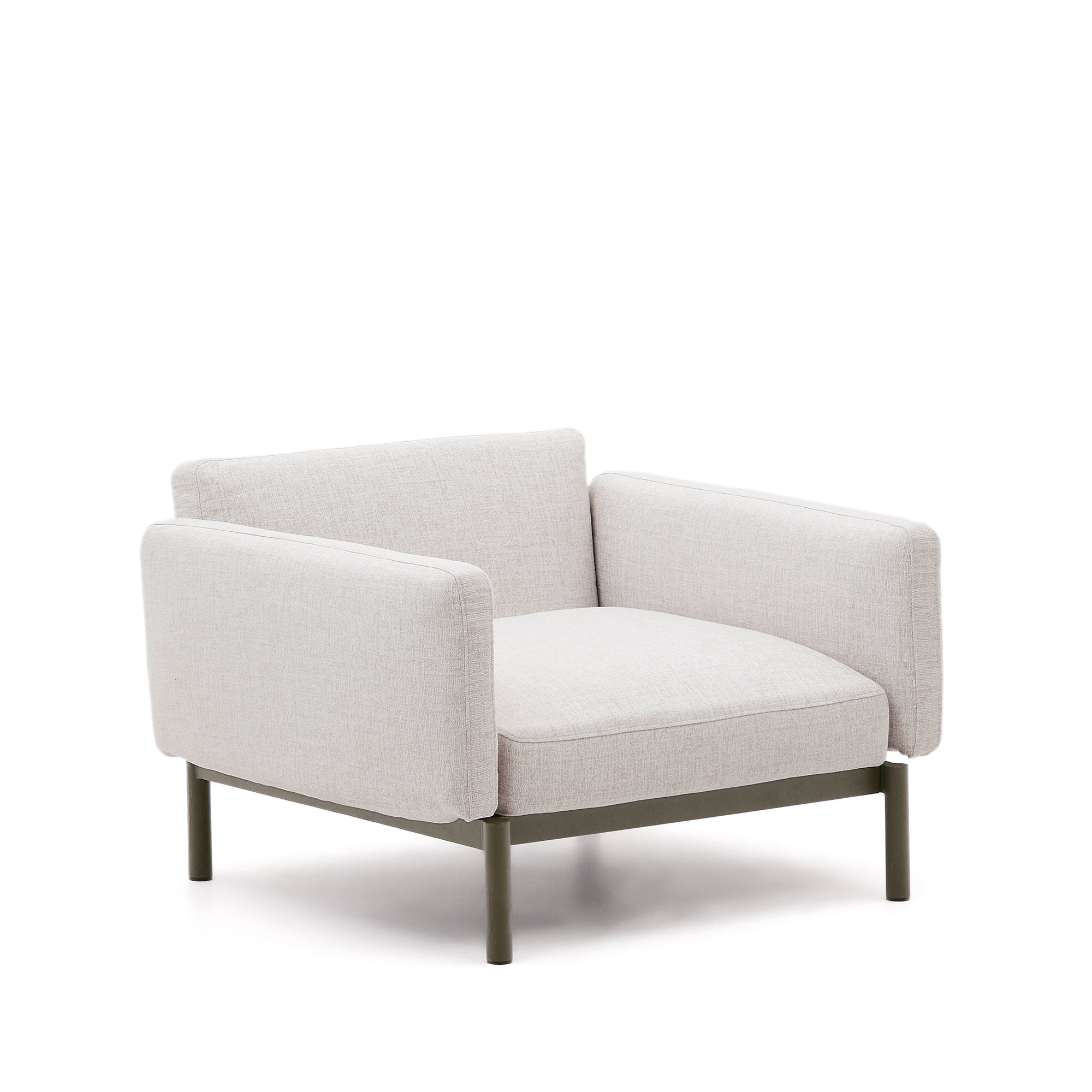 Sorells outdoor modular armchair in aluminium with green finish - Product Image