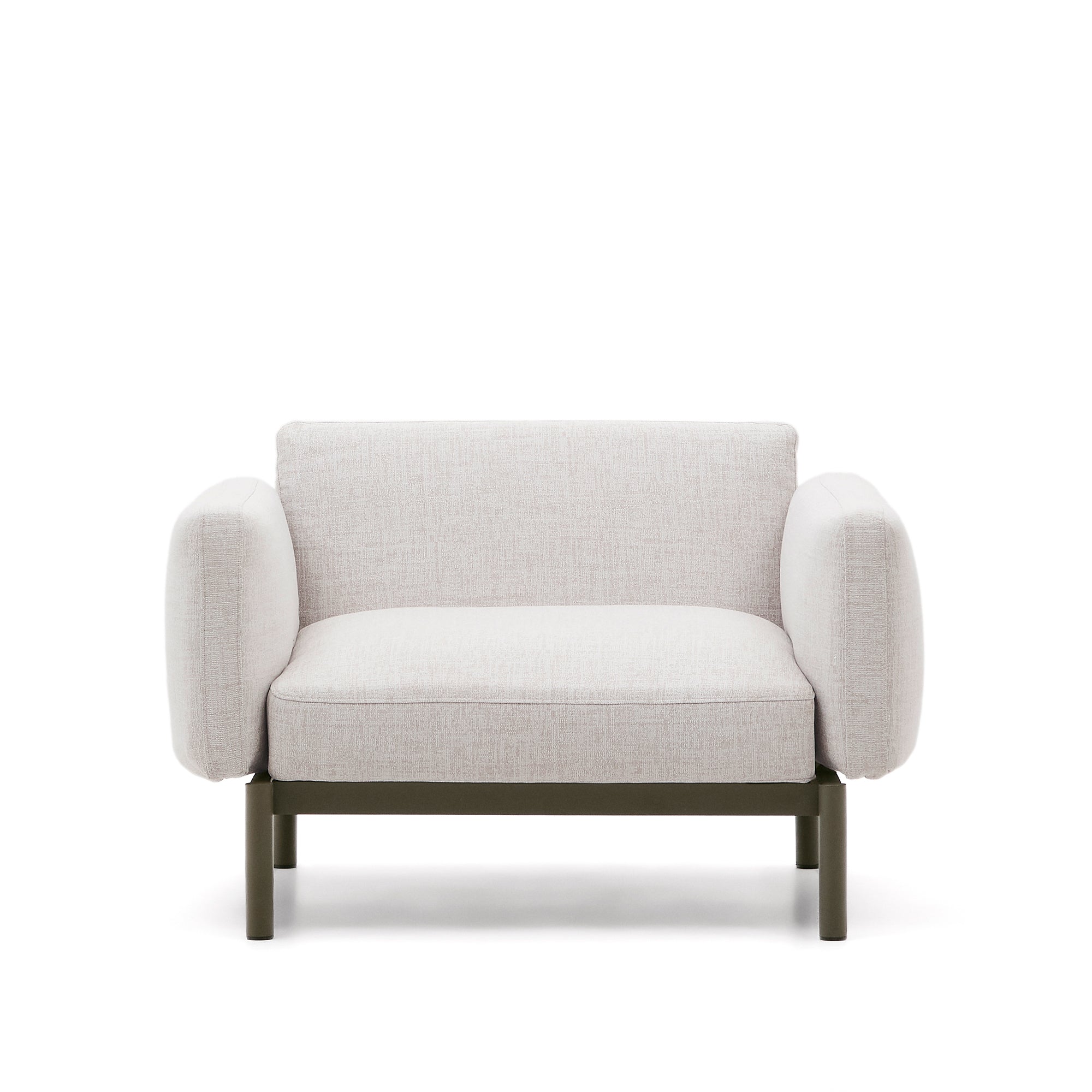 Sorells outdoor modular armchair in aluminium with green finish - Product Image