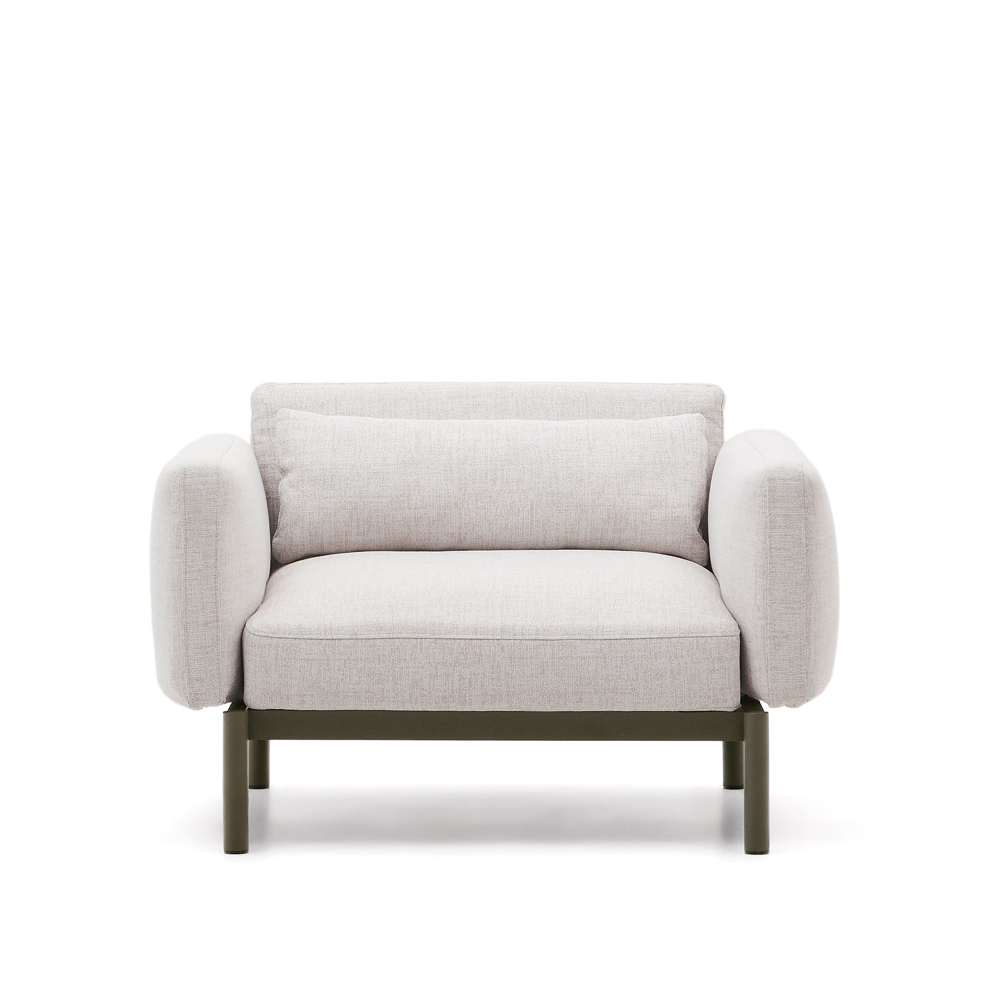 Sorells outdoor modular armchair in aluminium with green finish - Product Image