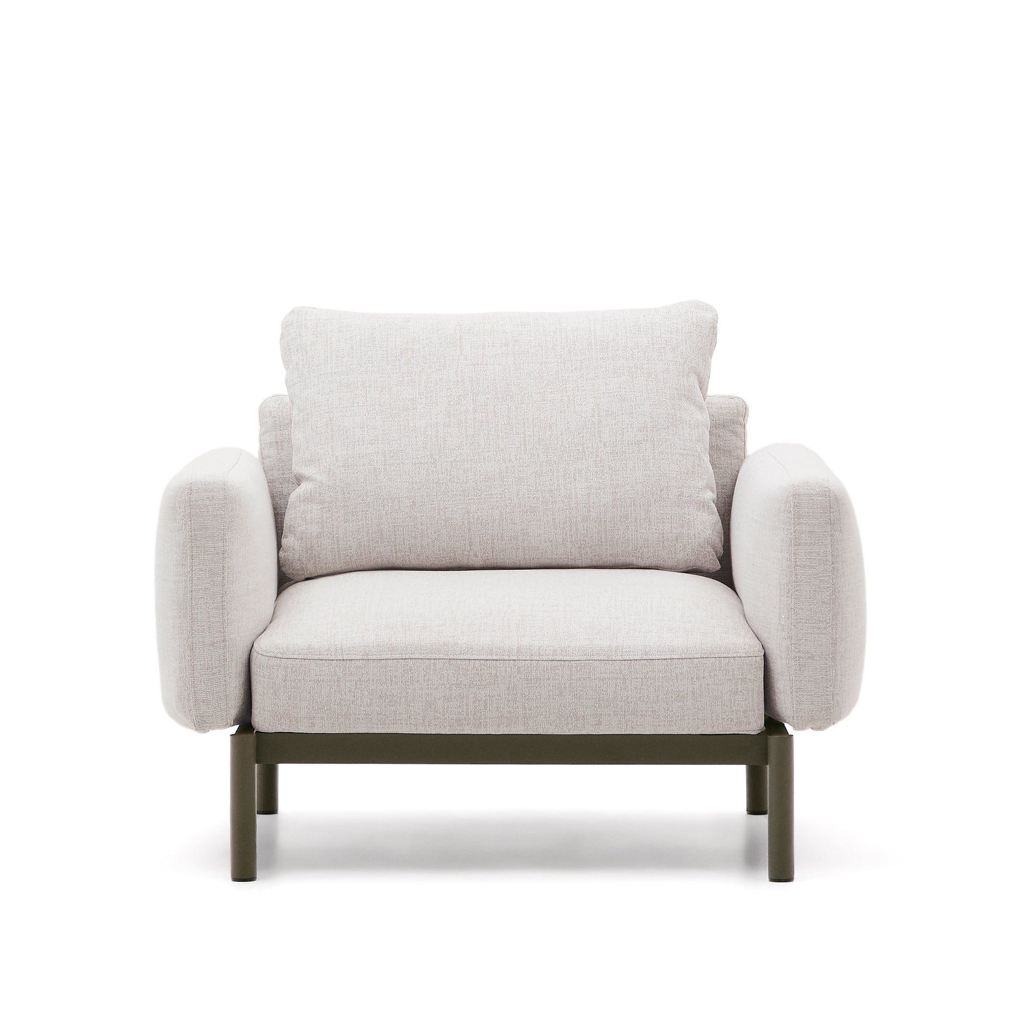 Sorells outdoor modular armchair in aluminium with green finish - Product Image