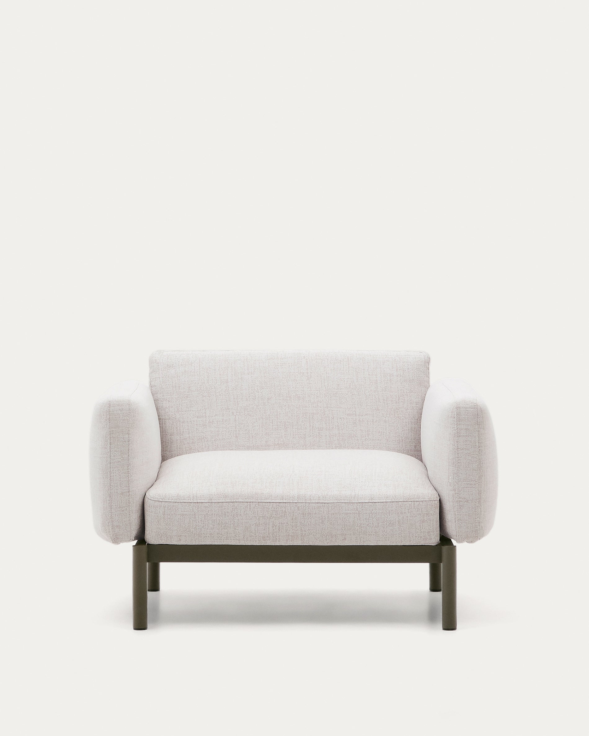 Sorells outdoor modular armchair in aluminium with green finish - Product View