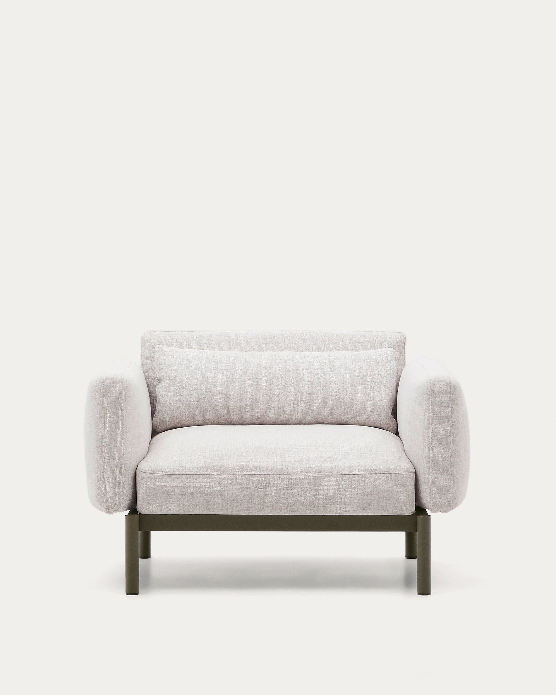 Sorells outdoor modular armchair in aluminium with green finish - Product View
