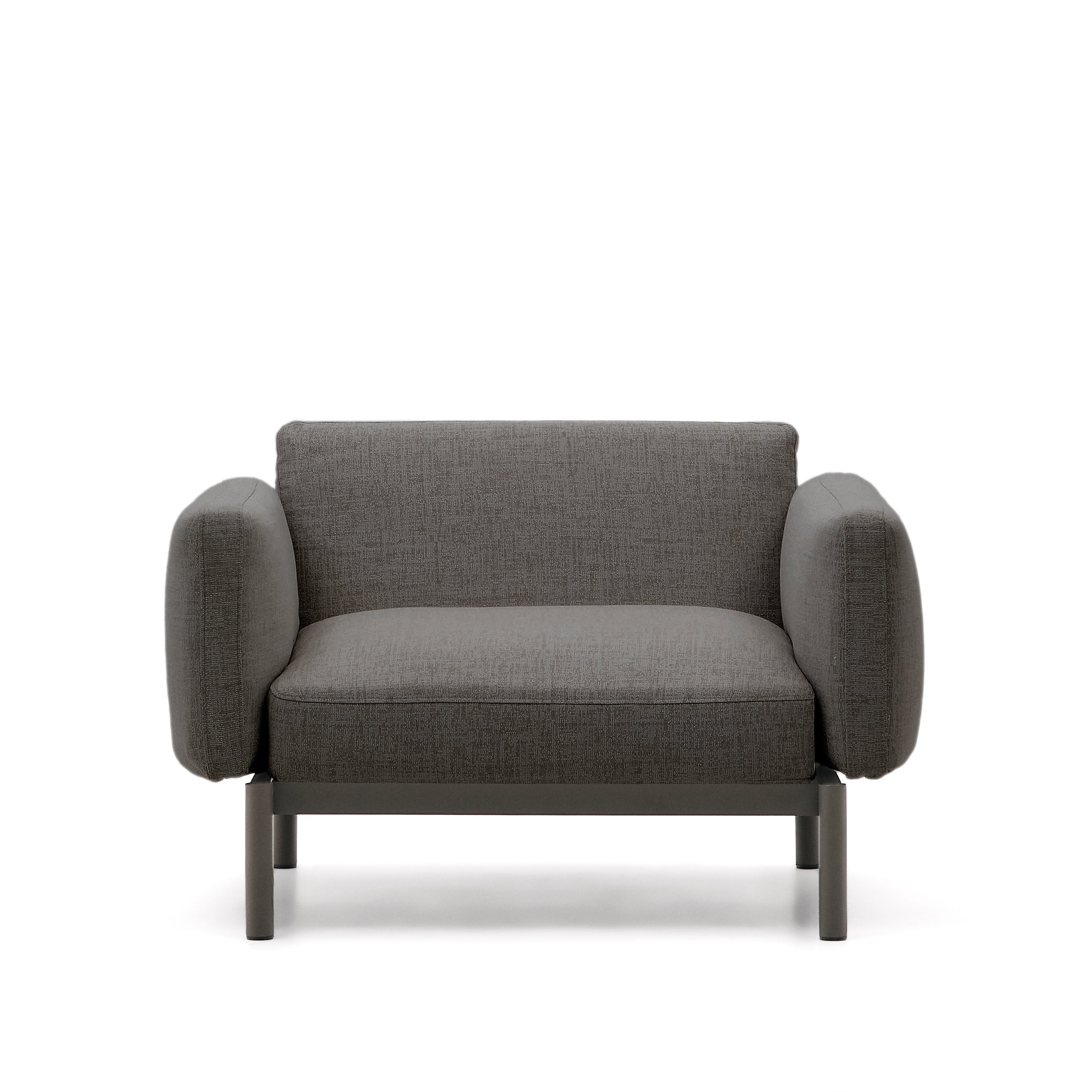 Sorells modular outdoor armchair in aluminum with gray finish